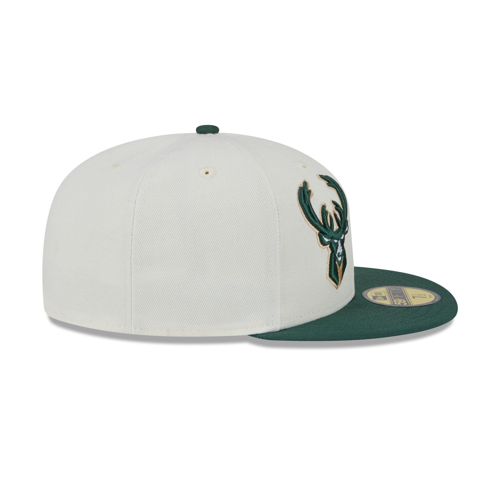 Milwaukee Bucks Giannis Antetokounmpo Chrome White 59FIFTY Fitted Hat Male Product Image