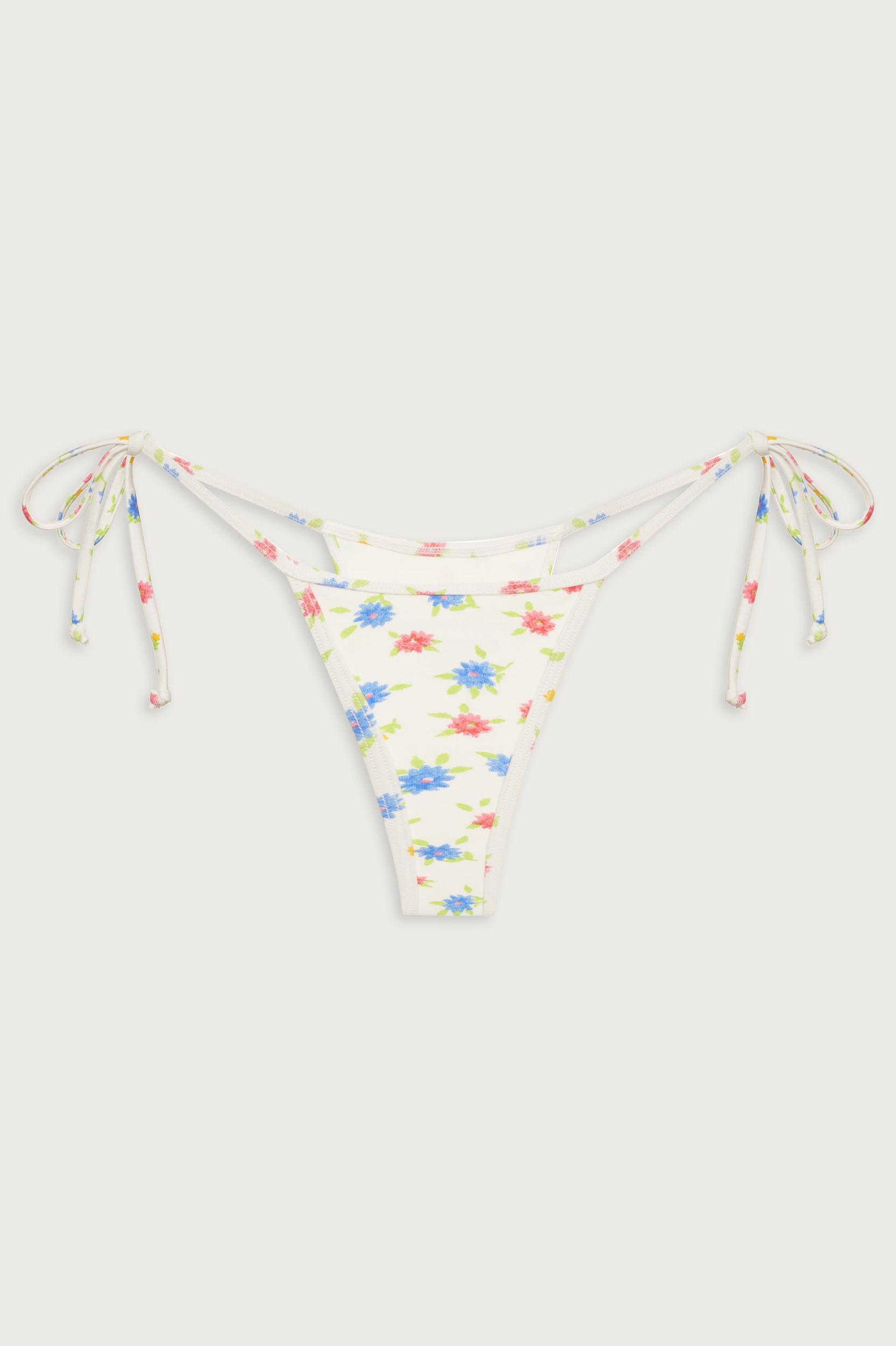 Hazel Floral Skimpy Bikini Bottom - Water Blossom Product Image