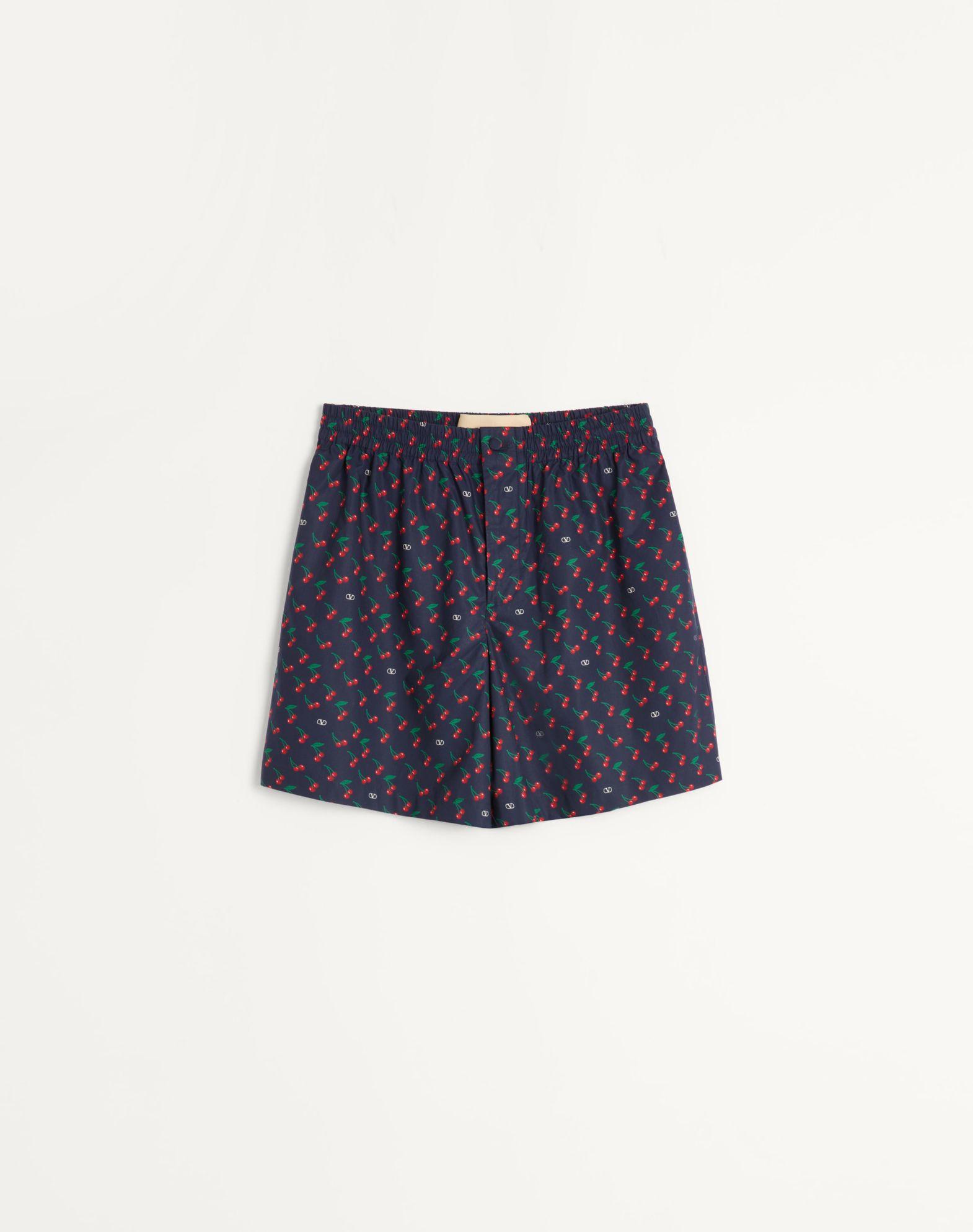 Cotton Poplin Bermuda Shorts With Cherryfic Print Product Image