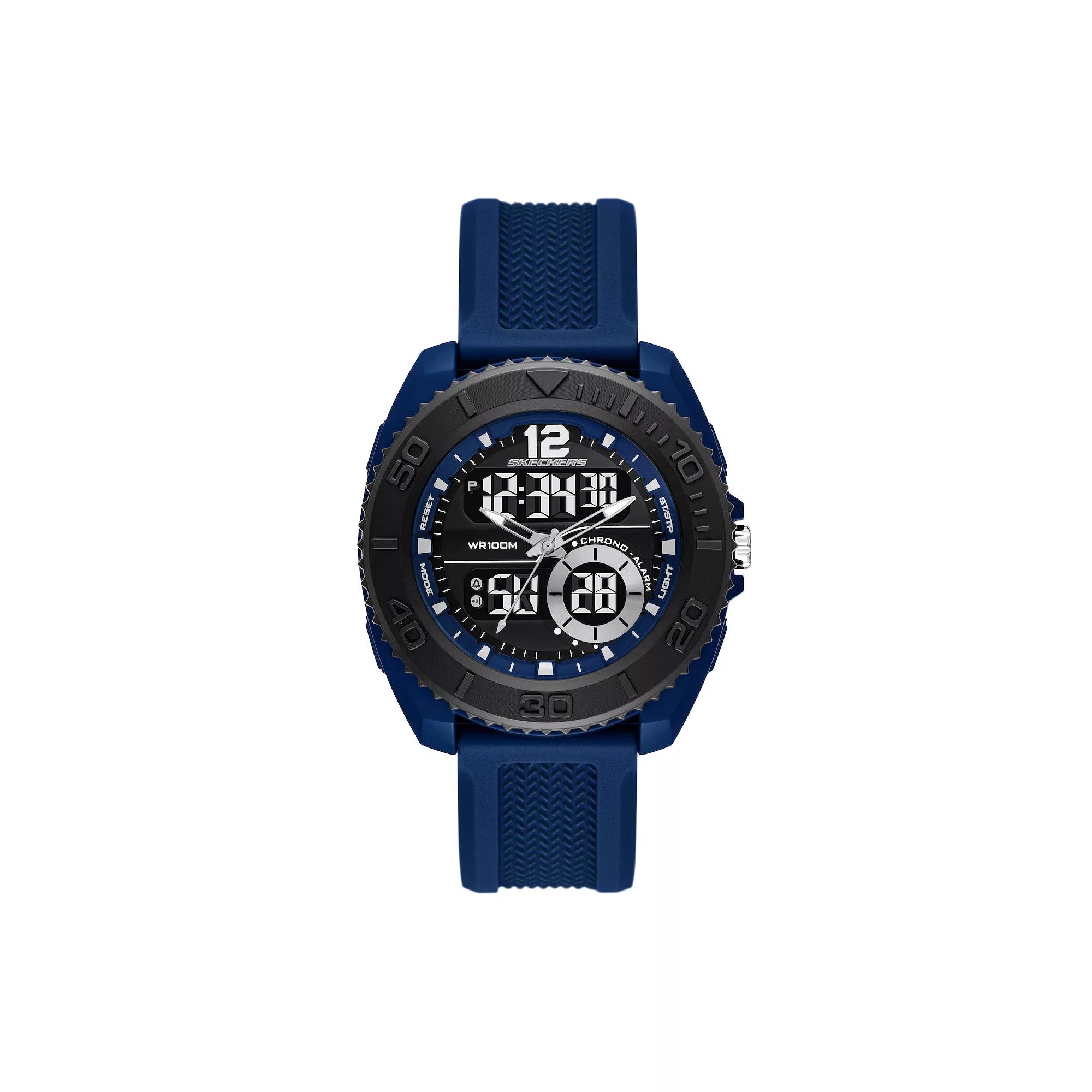 Skechers® Greencraig Men's Chronograph Analog-Digital Watch, Size: 44MM, Blue Product Image