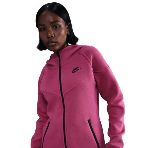 Nike Womens Nike NSW Tech Fleece WR Full-Zip Hoodie - Womens Sweet Beet/Black Product Image