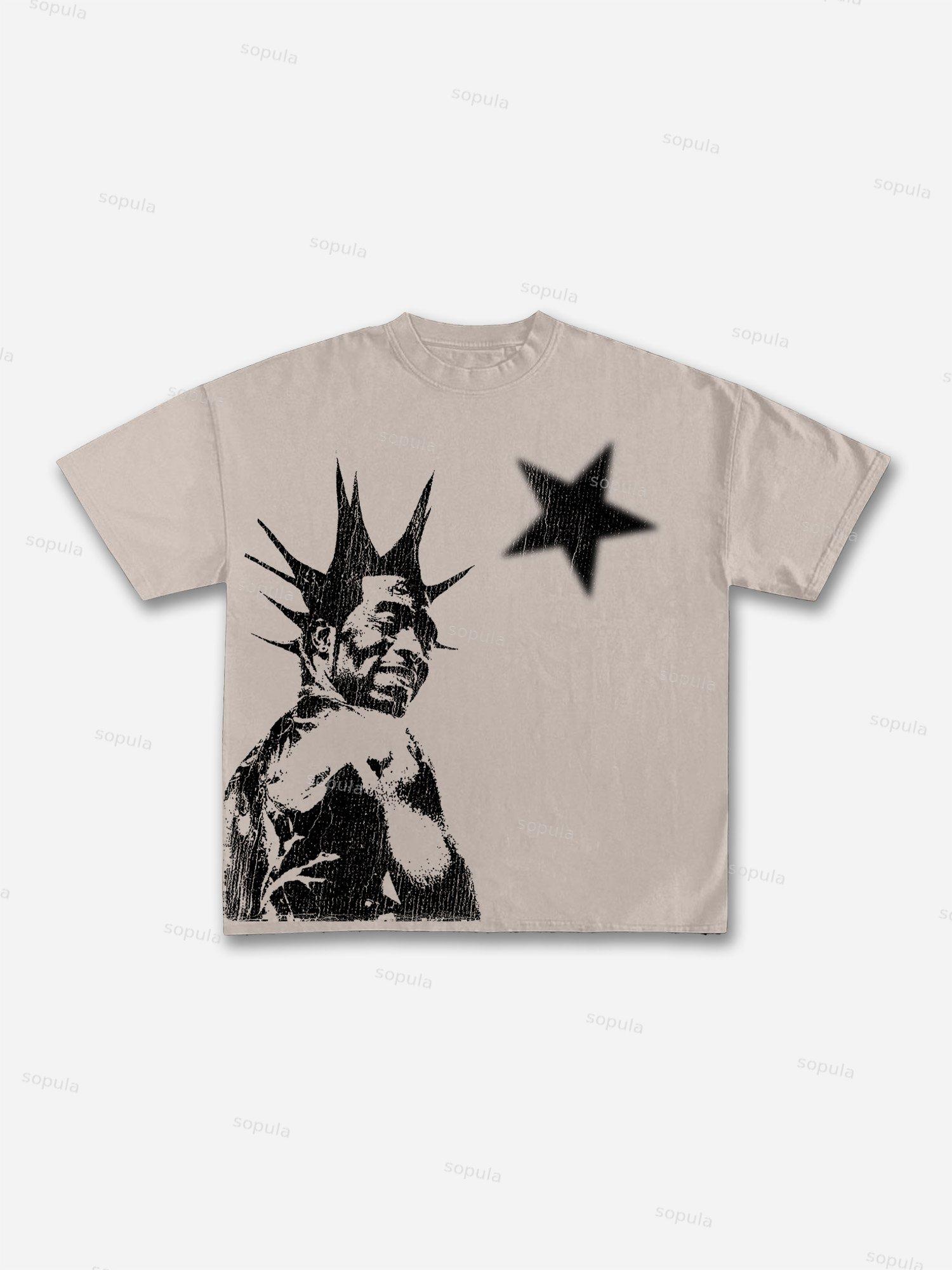 Abstract Humanoid Spider Graphic Cotton T-shirt Product Image