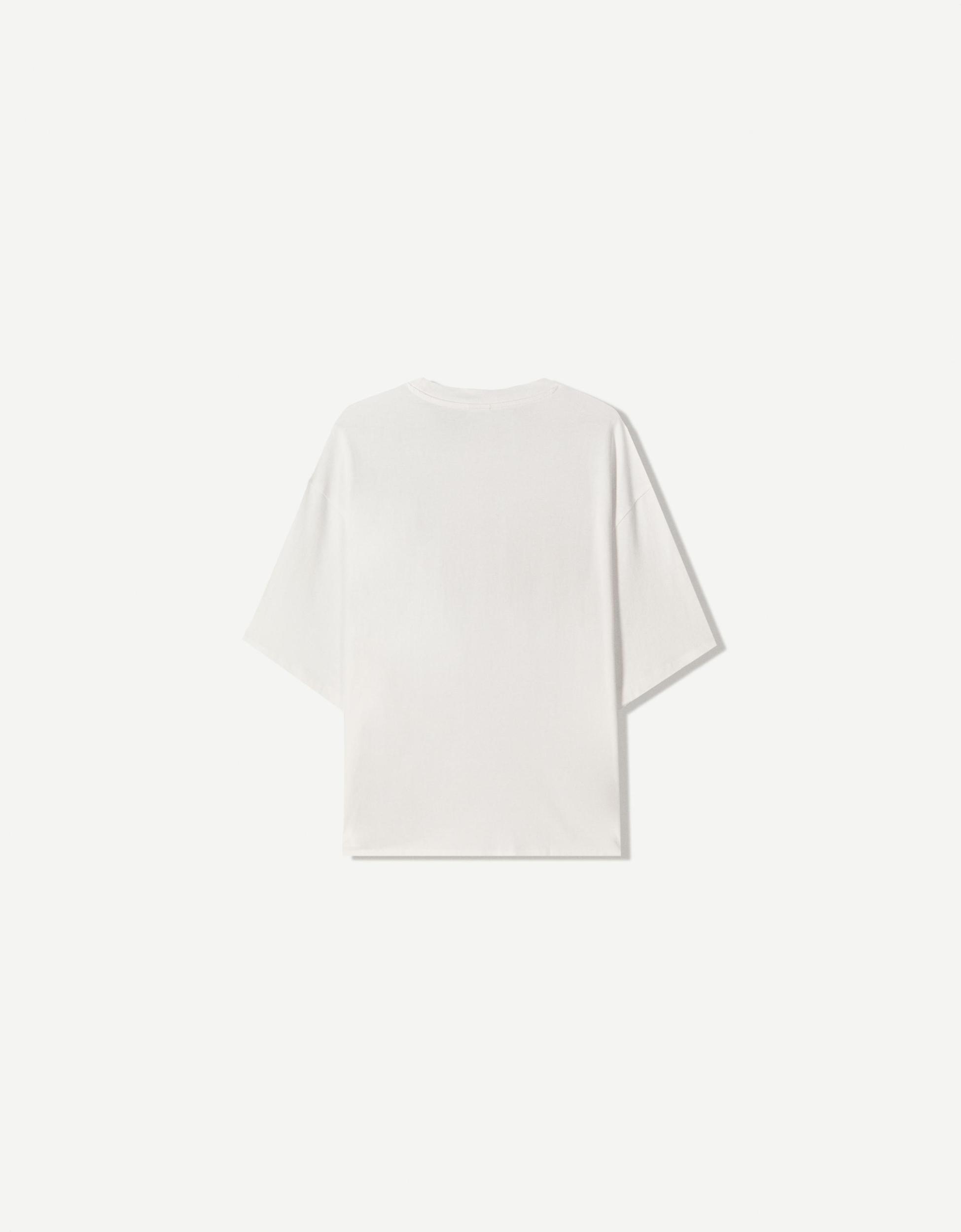 Short sleeve cropped T-shirt with print Product Image