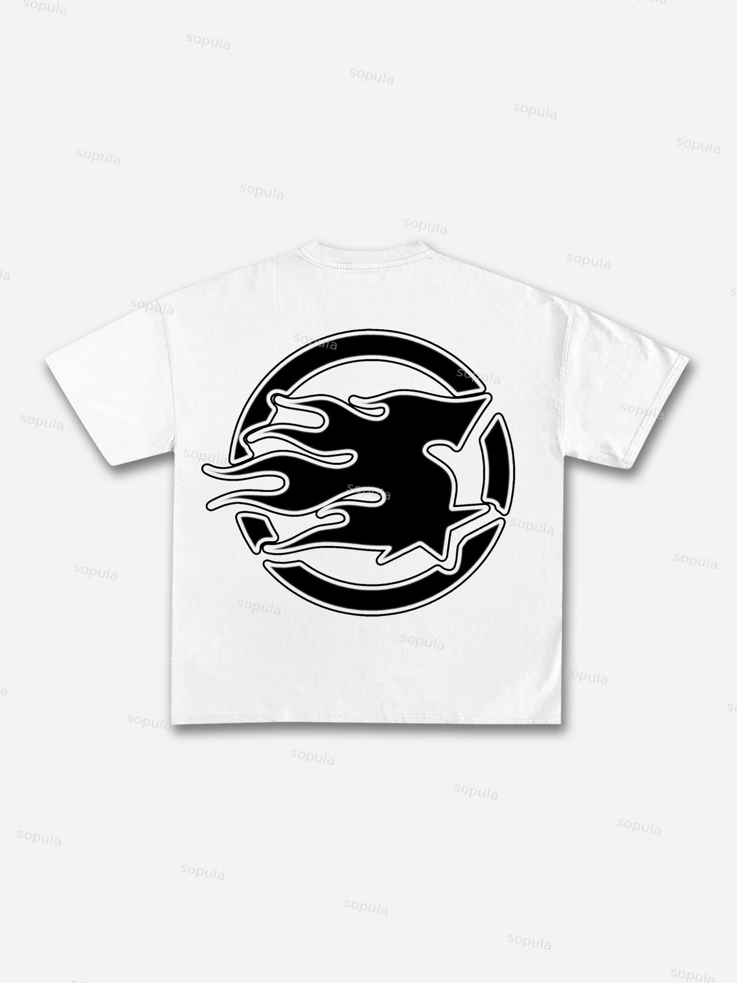 Summer Vacation Racing Print Cotton T-shirt Product Image