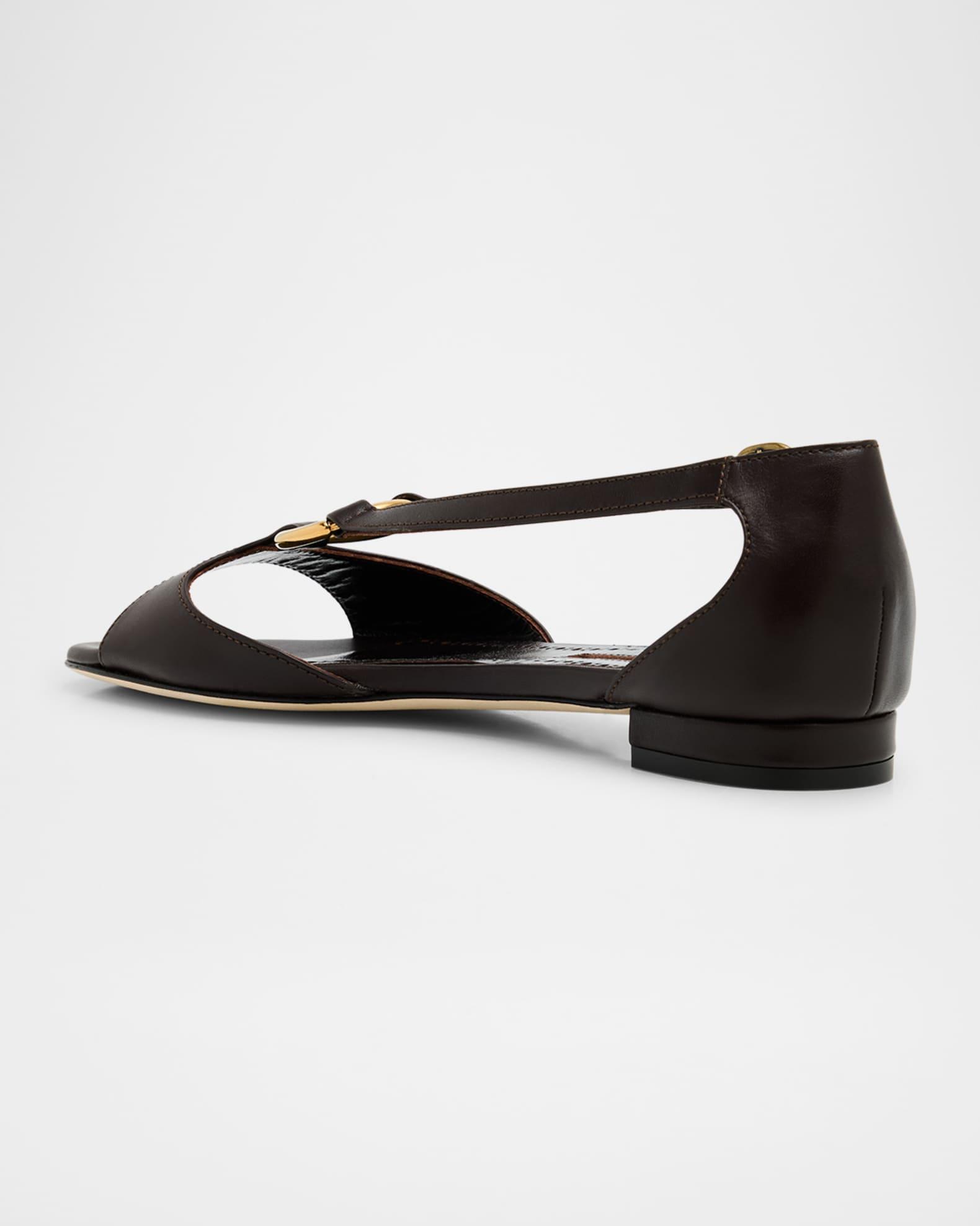 Theodo T-Strap Leather Sandals Product Image