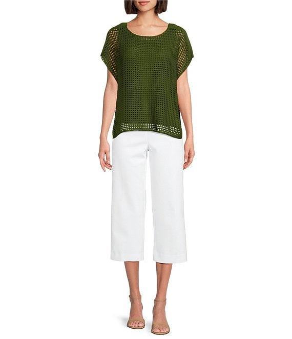 Investments Petite Size the PARK AVE fit Elite Stretch Pull-On Wide Leg Crop Pants Product Image