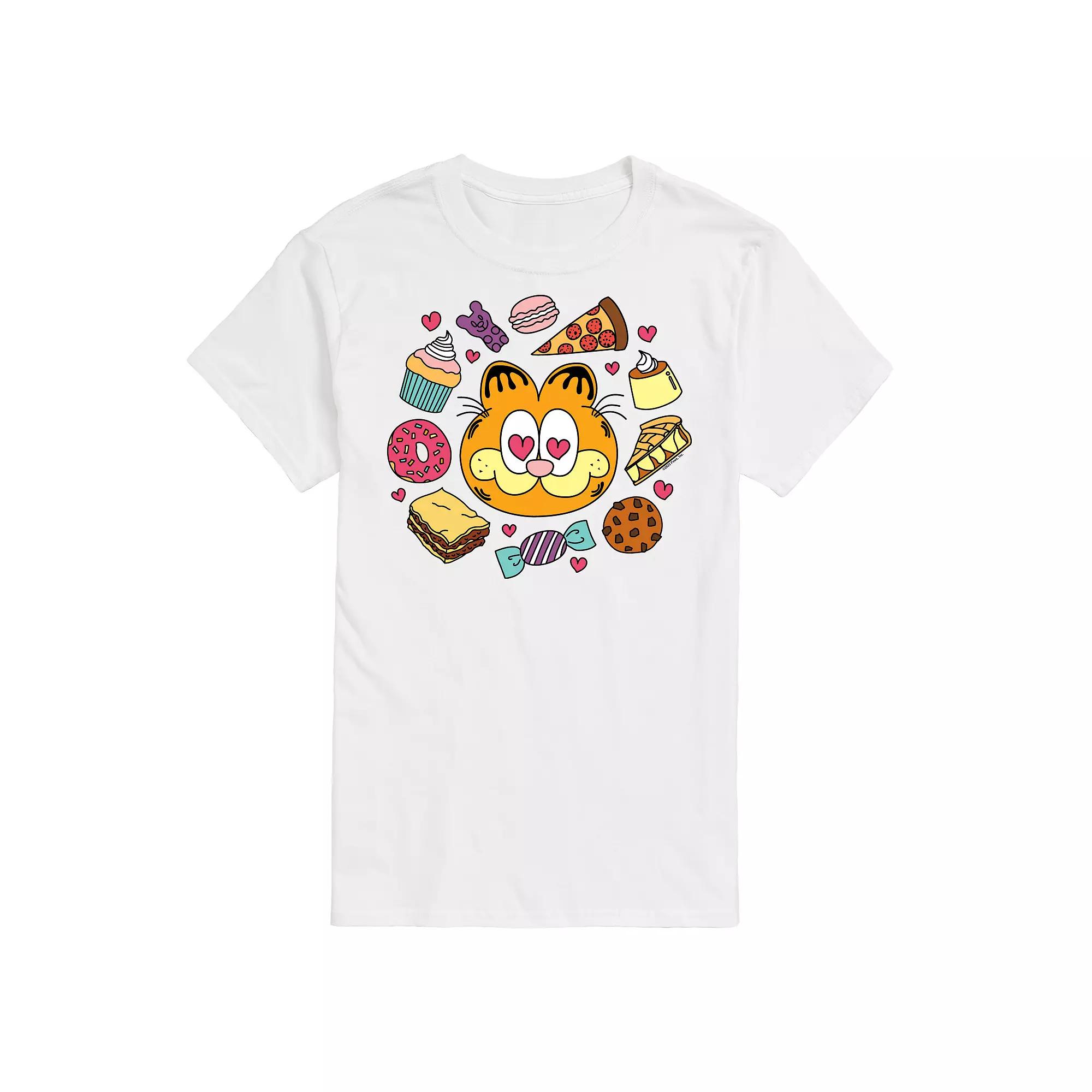 Men's Garfield Hearts Food Graphic Tee,  Product Image