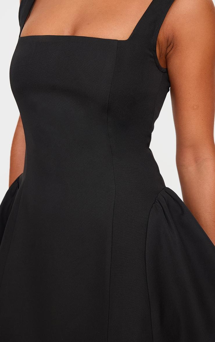 Black Hip Pleated Shift Dress Product Image