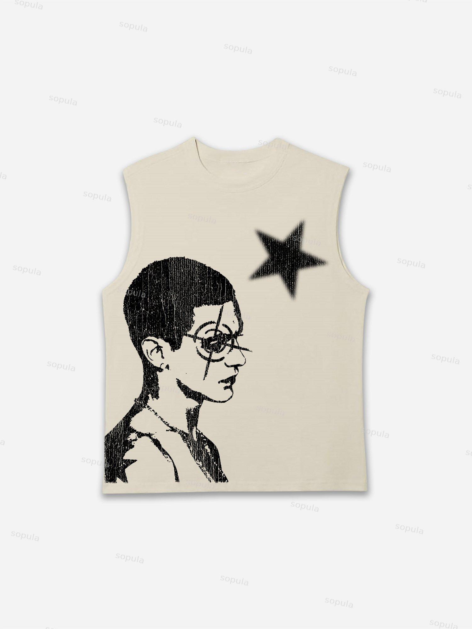 Abstract Street Portrait Print Tank Top Product Image