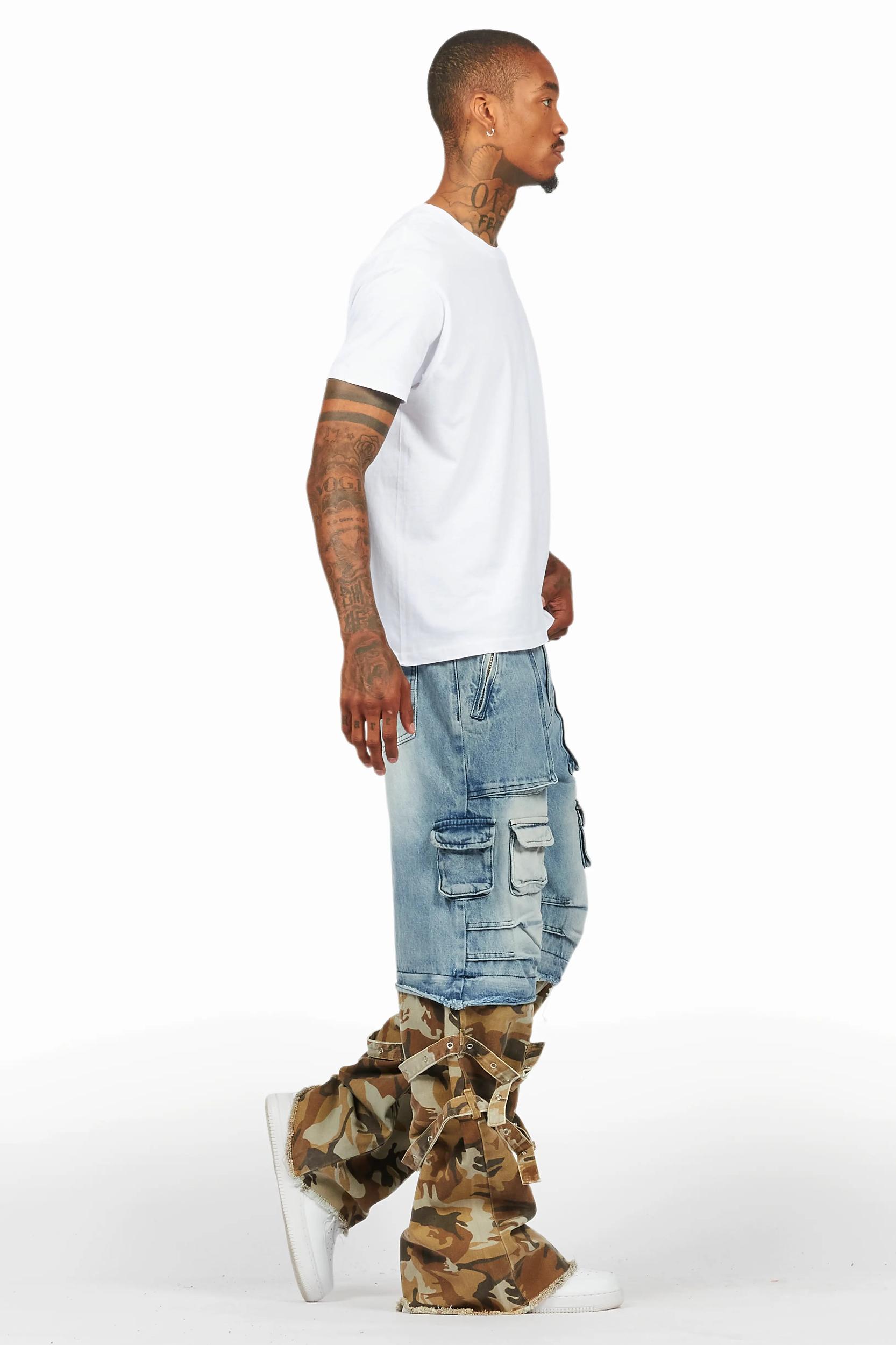 Exxus Light Blue Baggy Fit Jean Male Product Image