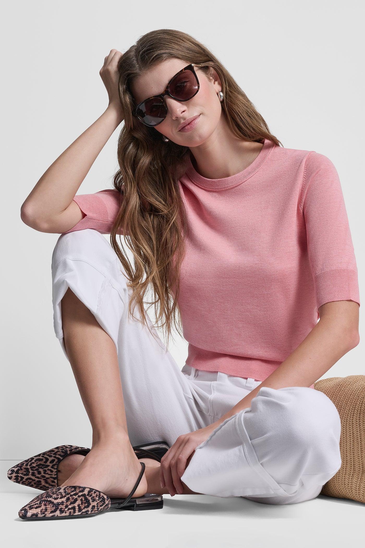 ELBOW SLEEVE CREW NECK SWEATER Product Image