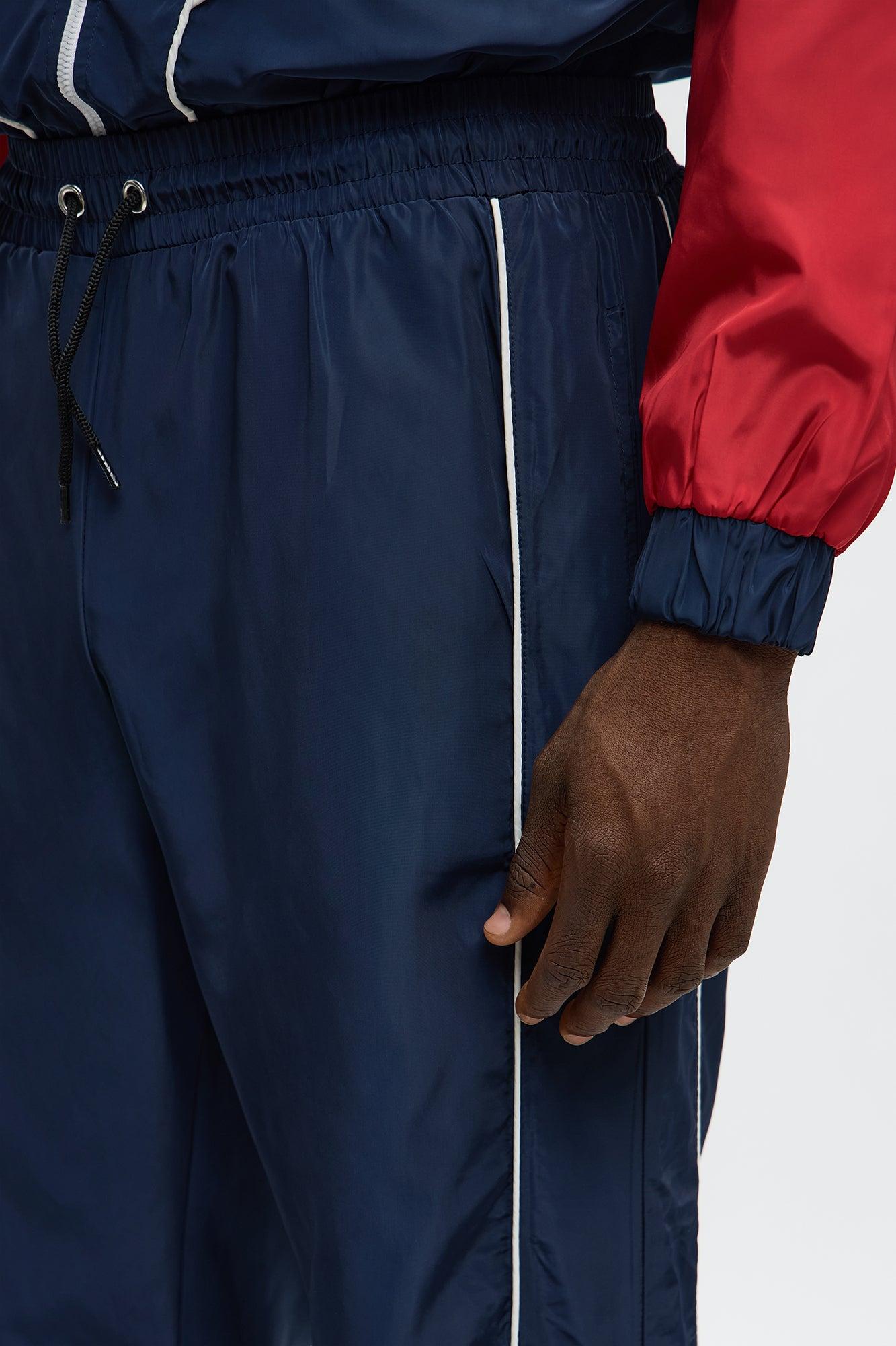 Straight Color Block Club Zipper Pant - Navy/combo Product Image