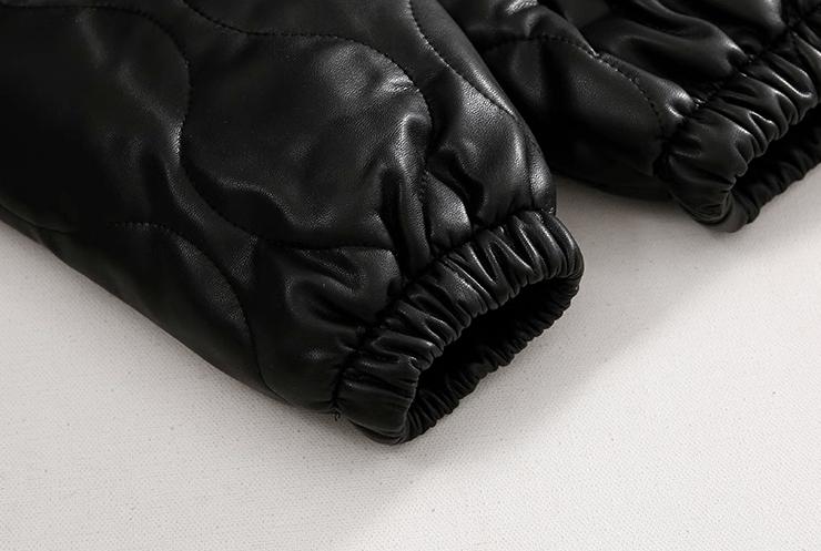 RT No. 10342 BLACK PATTERN STAND COLLAR LEATHER JK Product Image