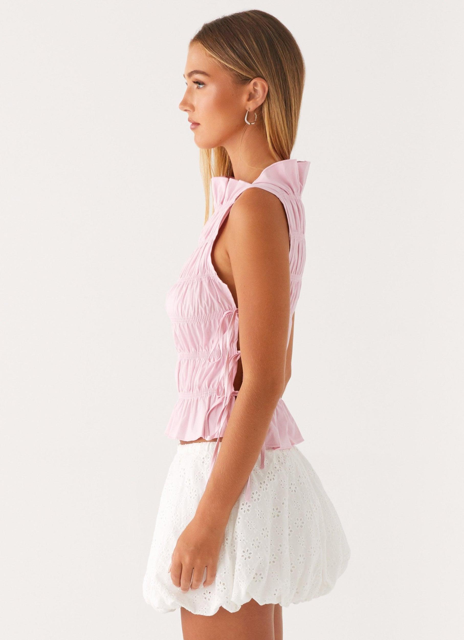 Alysa Shirred Top - Pink Product Image