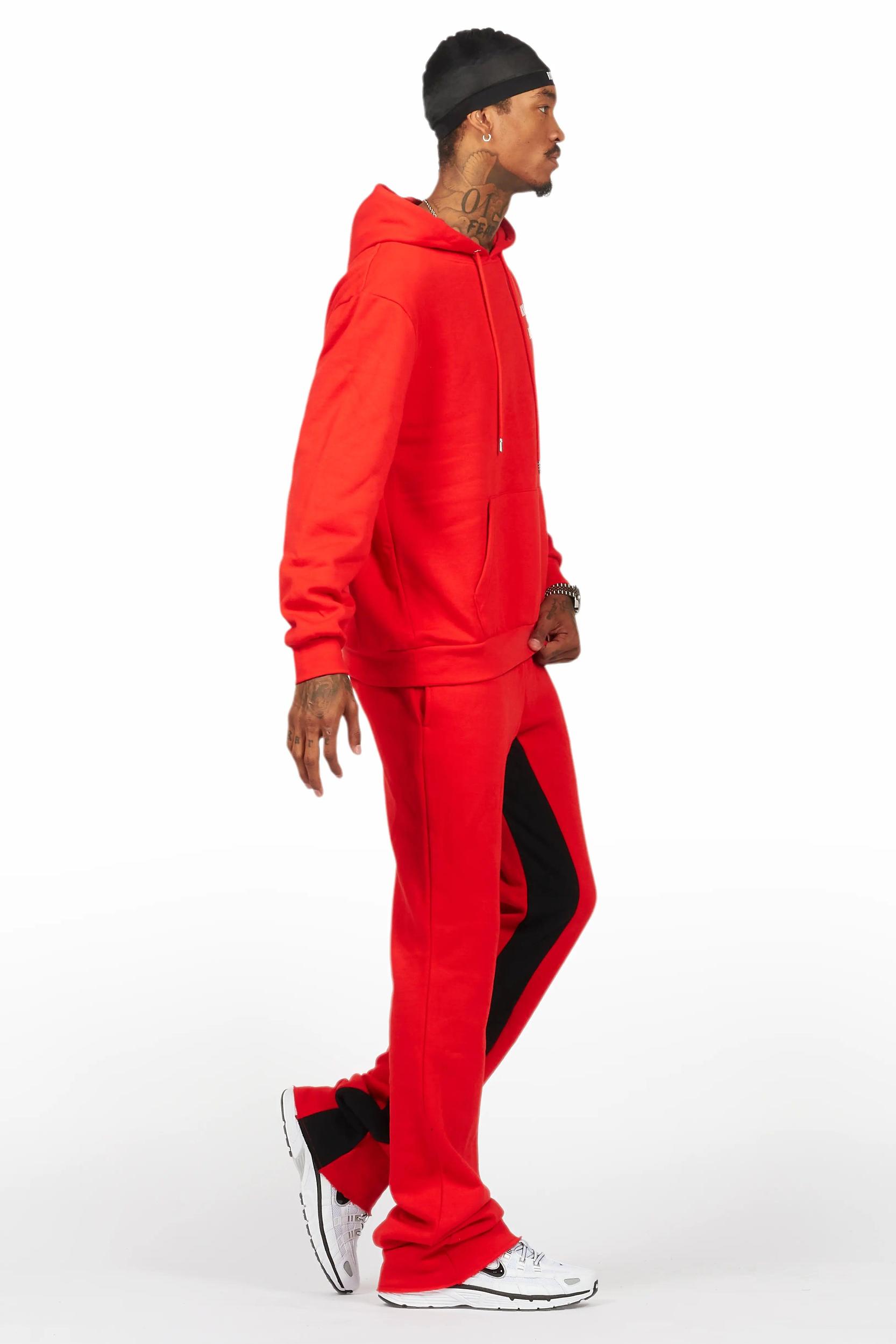 Briggs Red Hoodie/Baggy Fit Pant Set Male Product Image