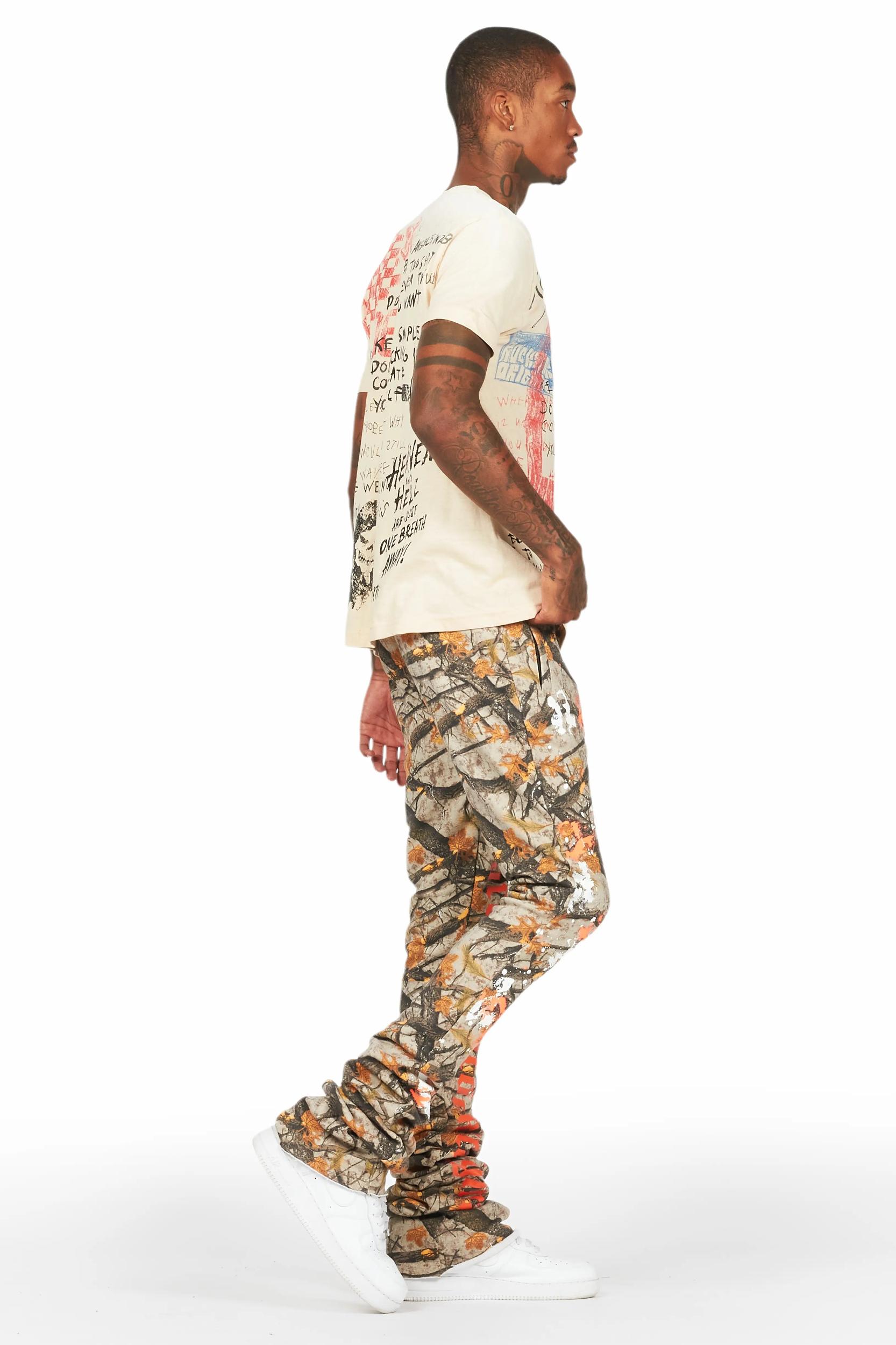 Adwin Painter Tree Camo Super Stacked Flare Pants Male Product Image
