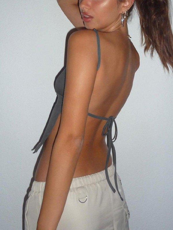 Plain Backless Crop Cami Top Product Image