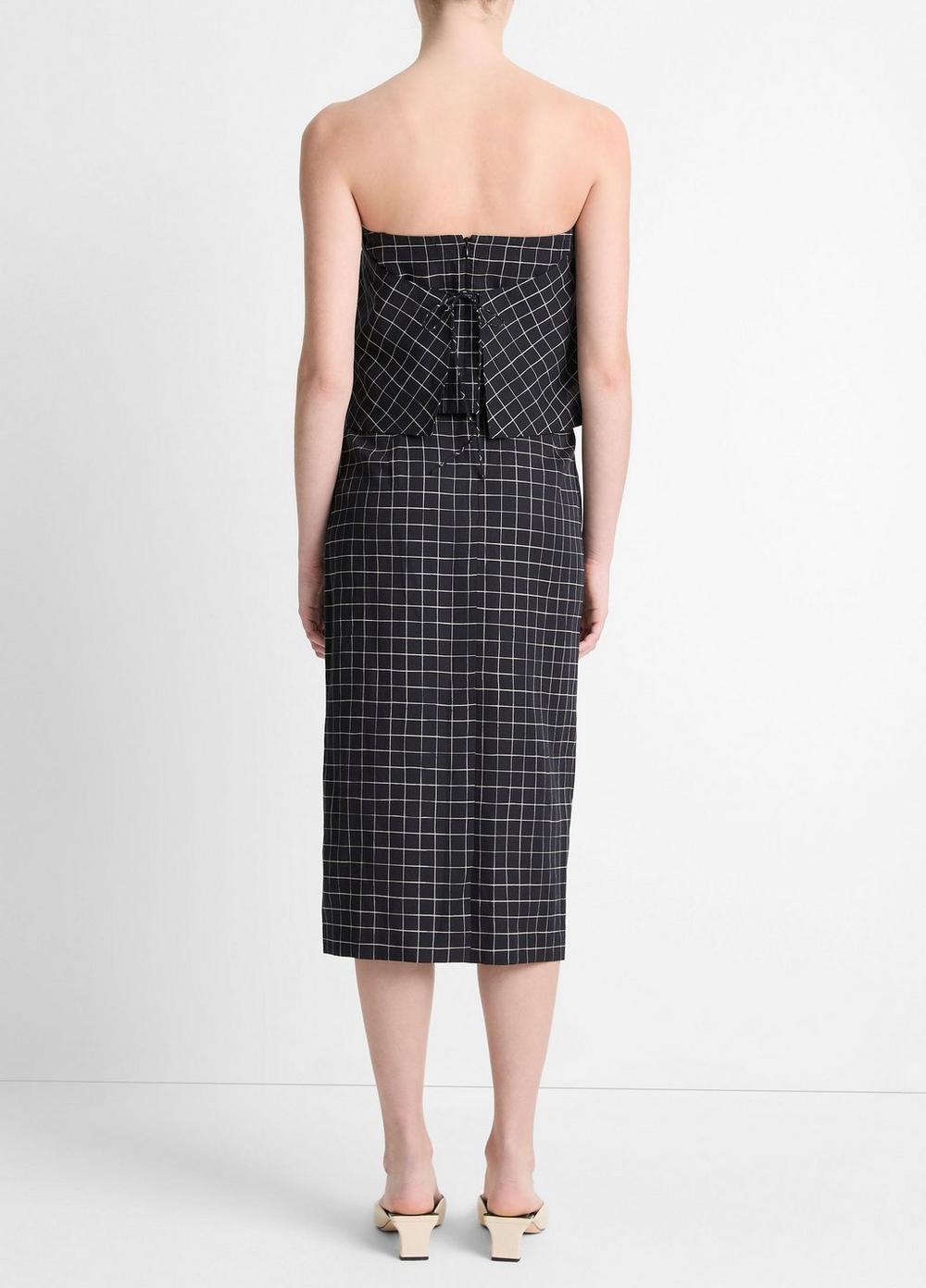 Trellis Plaid Cotton-Blend Pencil Skirt Product Image