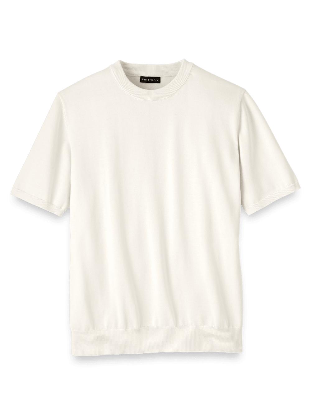 Supima Cotton Crew Neck Sweater - Off White Product Image