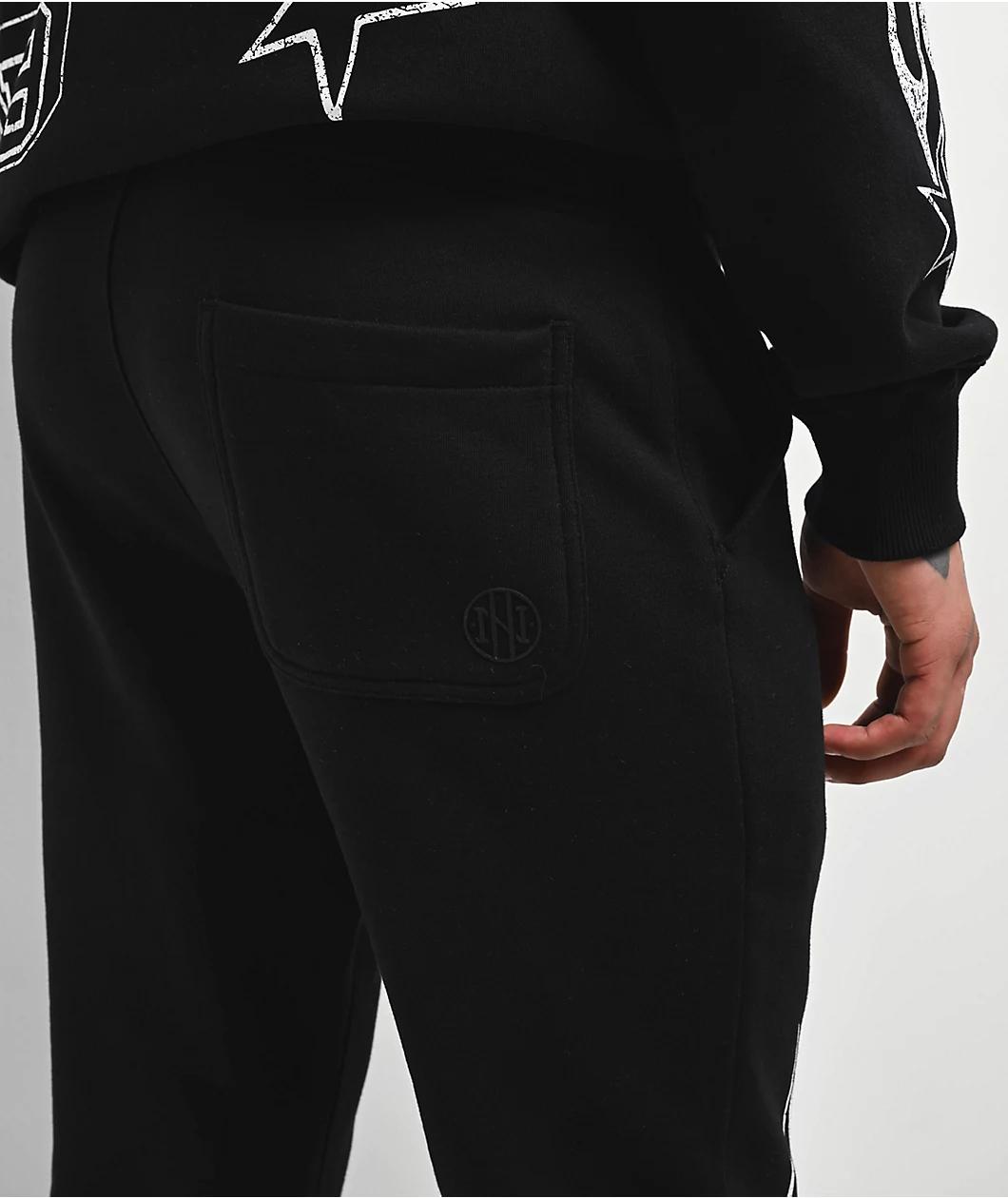 Ninth Hall Crosses Grey Wash Stacked Flare Sweatpants Product Image