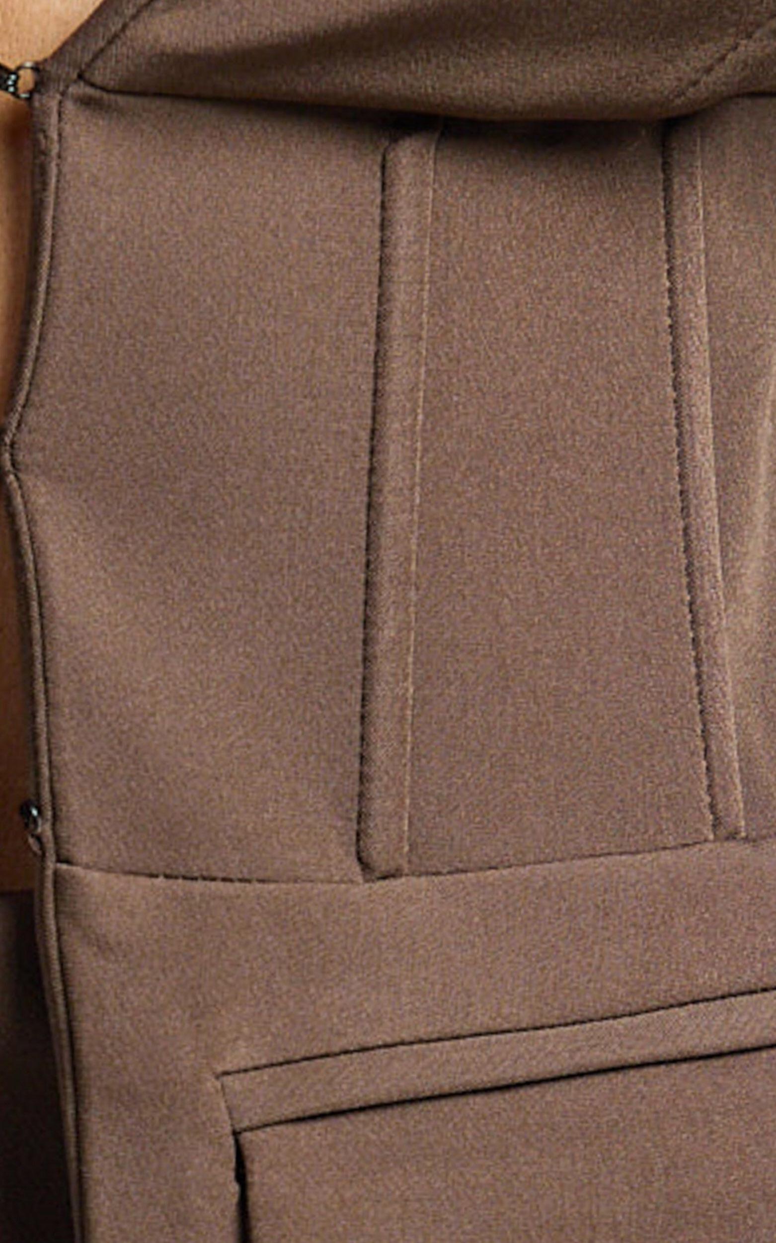 Larah Jacket - Shawl Collar Hook And Eye Fitted Blazer in Chocolate Product Image