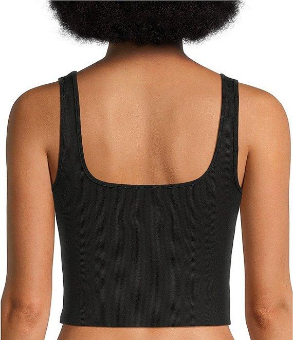 VAN WINKLE & CO. Flat Ribbed Sleeveless Square Neck Cropped Tank Product Image