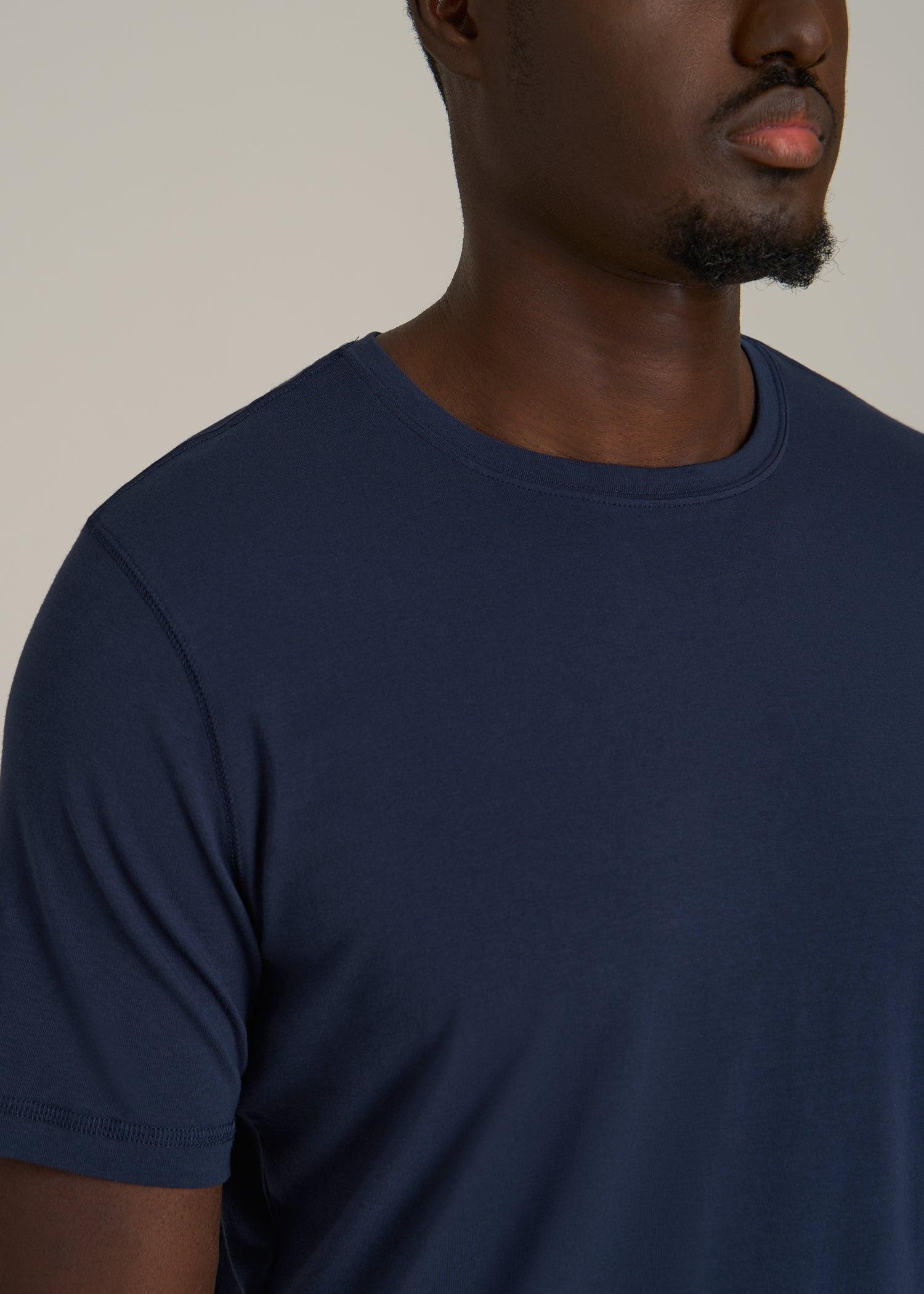 The Essential SLIM-FIT Crewneck Tee for Tall Men in Navy Male Product Image