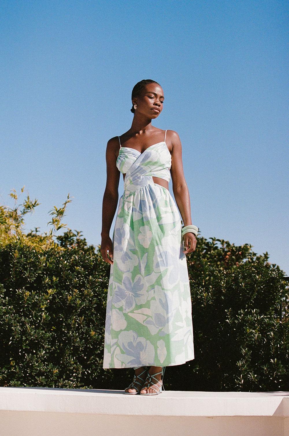 Iris Midi Dress - Spring Petals Product Image