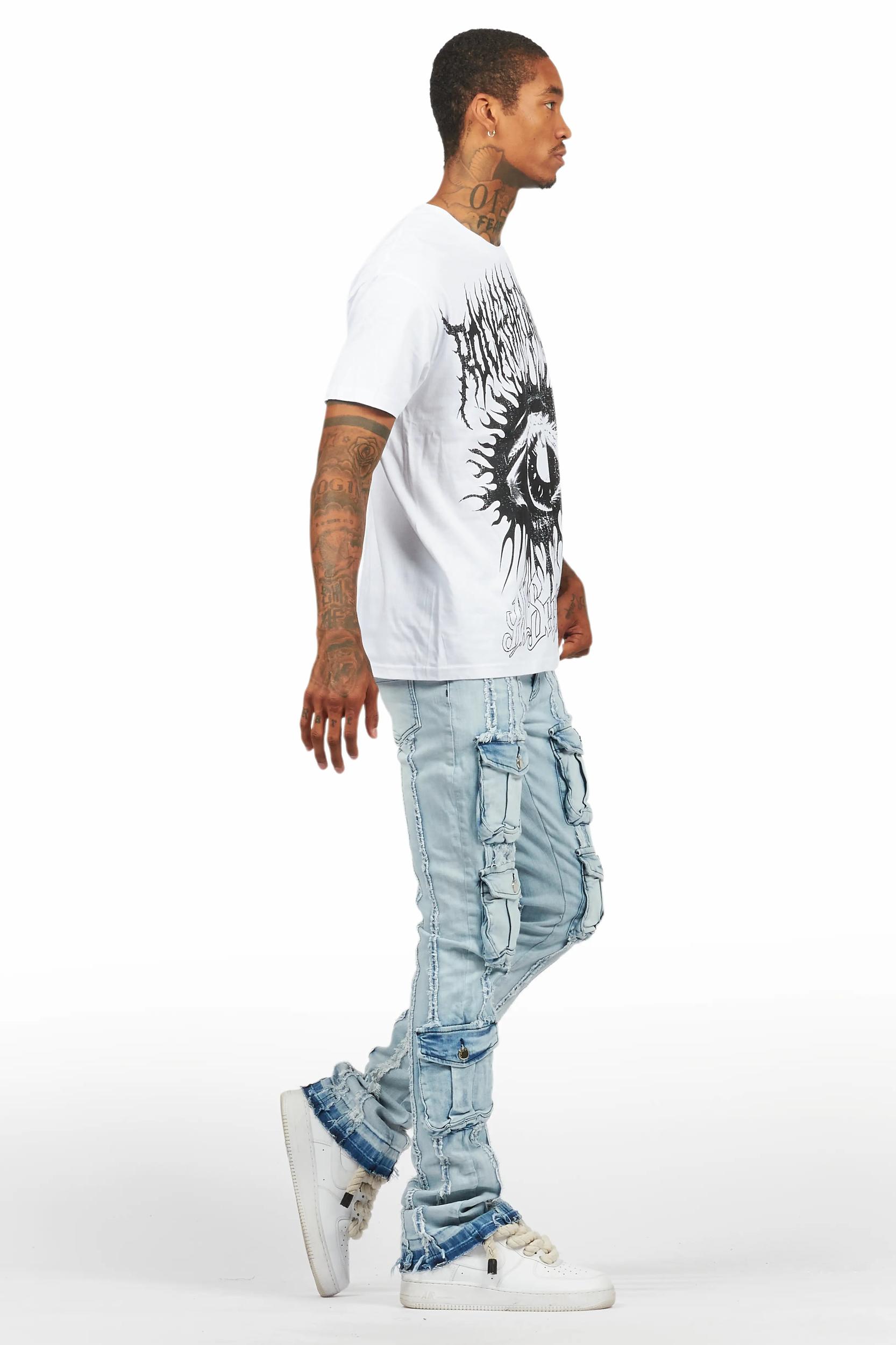 All Seeing Eyes White Graphic T-Shirt Male Product Image