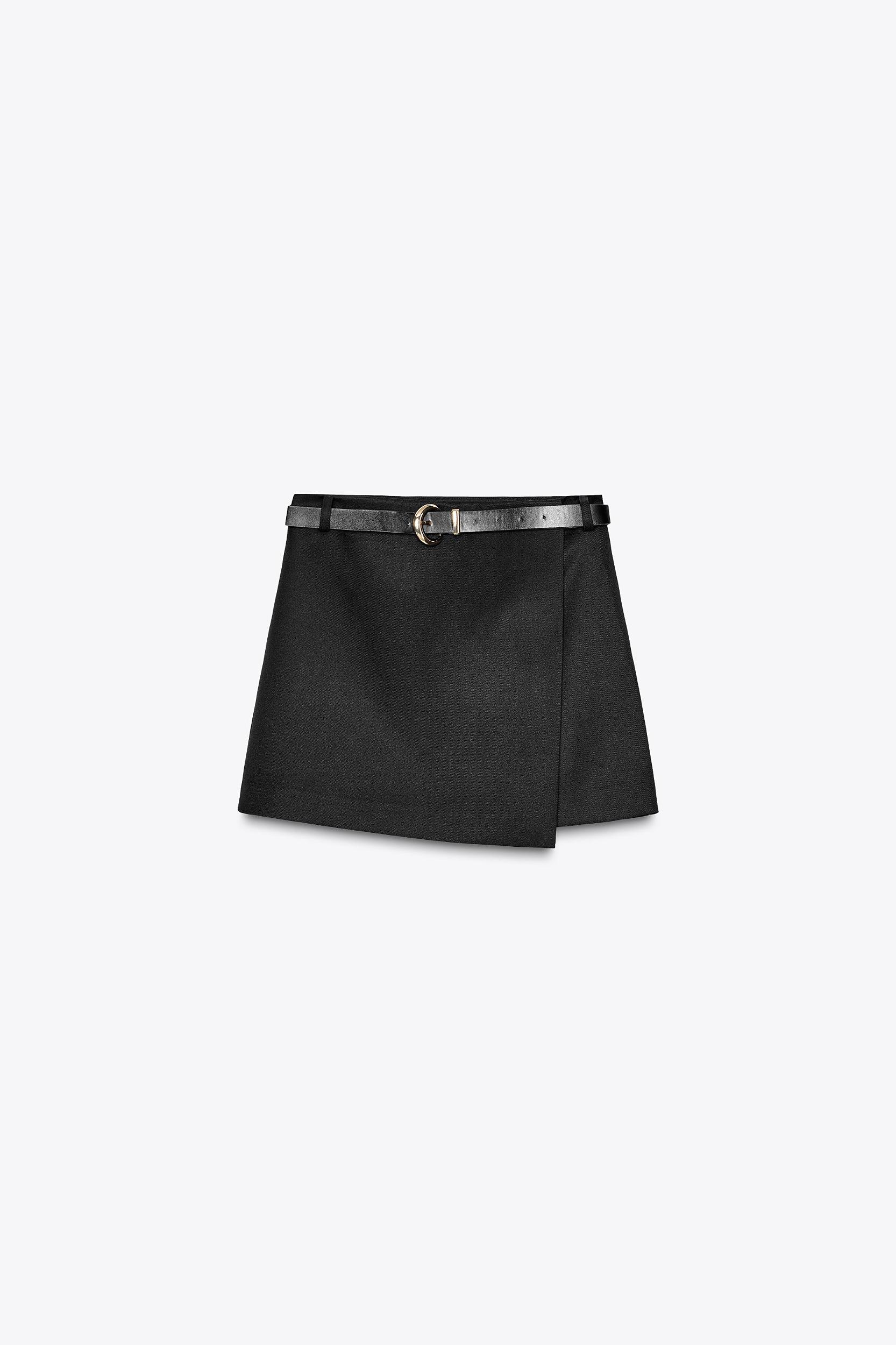 BELTED WRAP SKORT Product Image