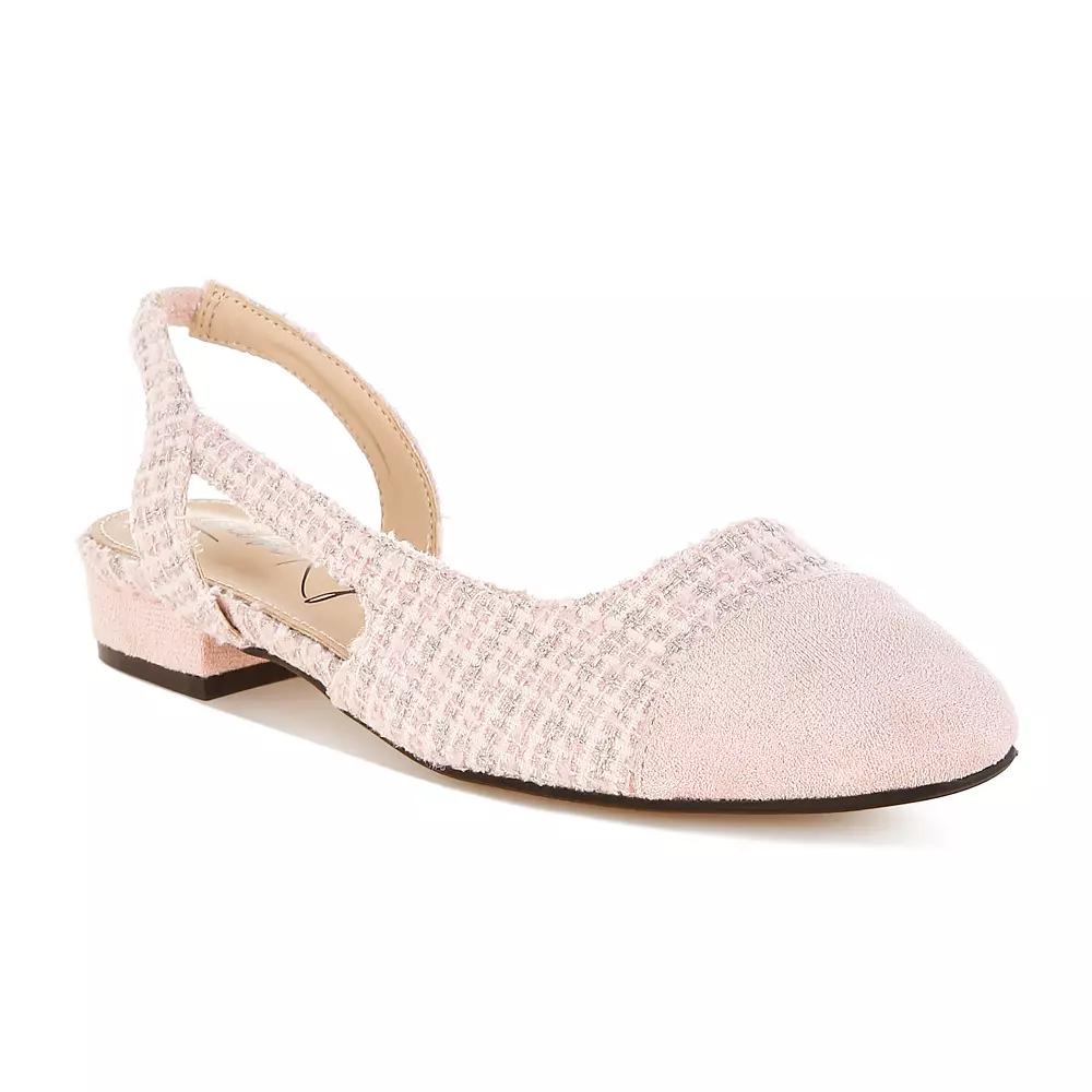 London Rag Karita Women's Plaid Cap Toe Flats, Size: 8.5, Pink Product Image
