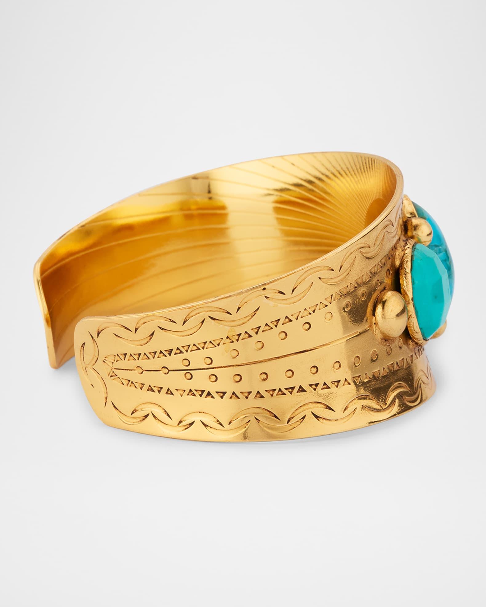 Turquoise Cabochon Cuff Bracelet Product Image