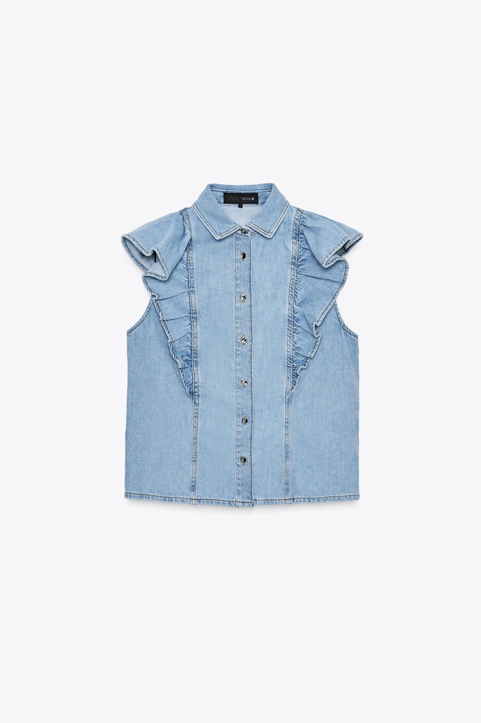 Z1975 DENIM RUFFLE SHIRT Product Image