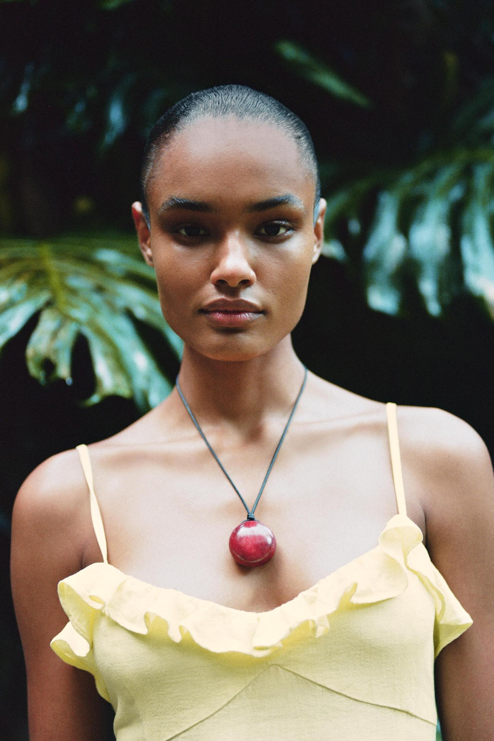 RAMIE MIDI DRESS WITH RUFFLE Product Image