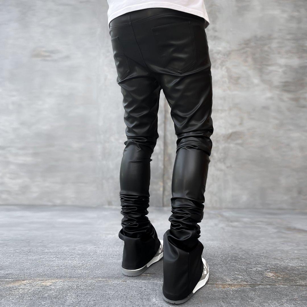 Vintage Casual Comfortable Essentials Leather Pants Product Image