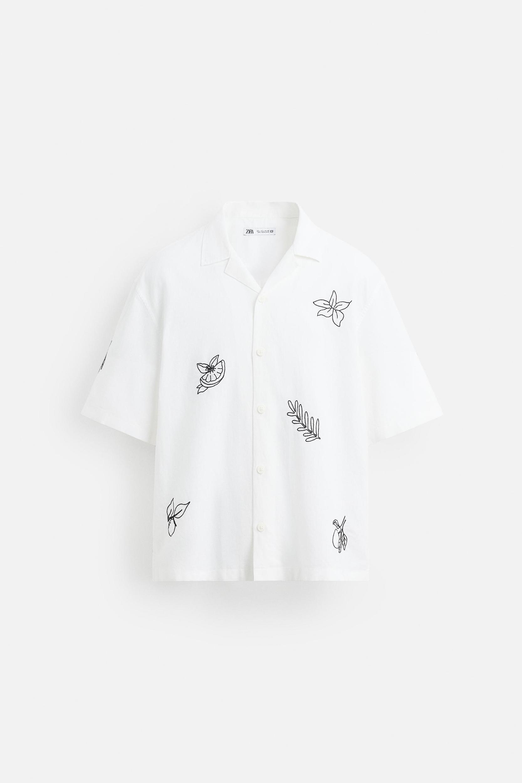 EMBROIDERED COTTON LINEN SHIRT Product Image