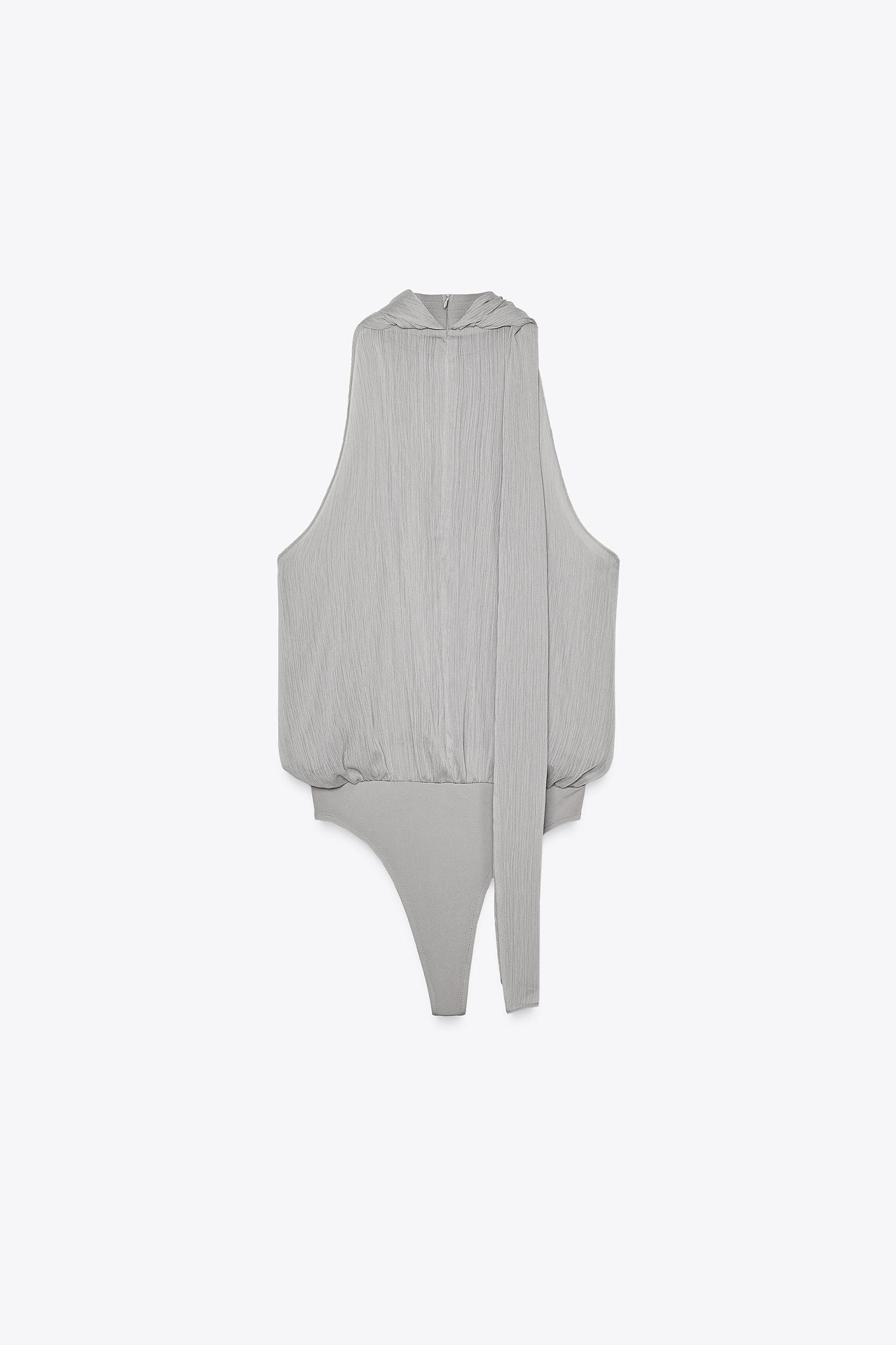 TIED CHIFFON BODYSUIT Product Image