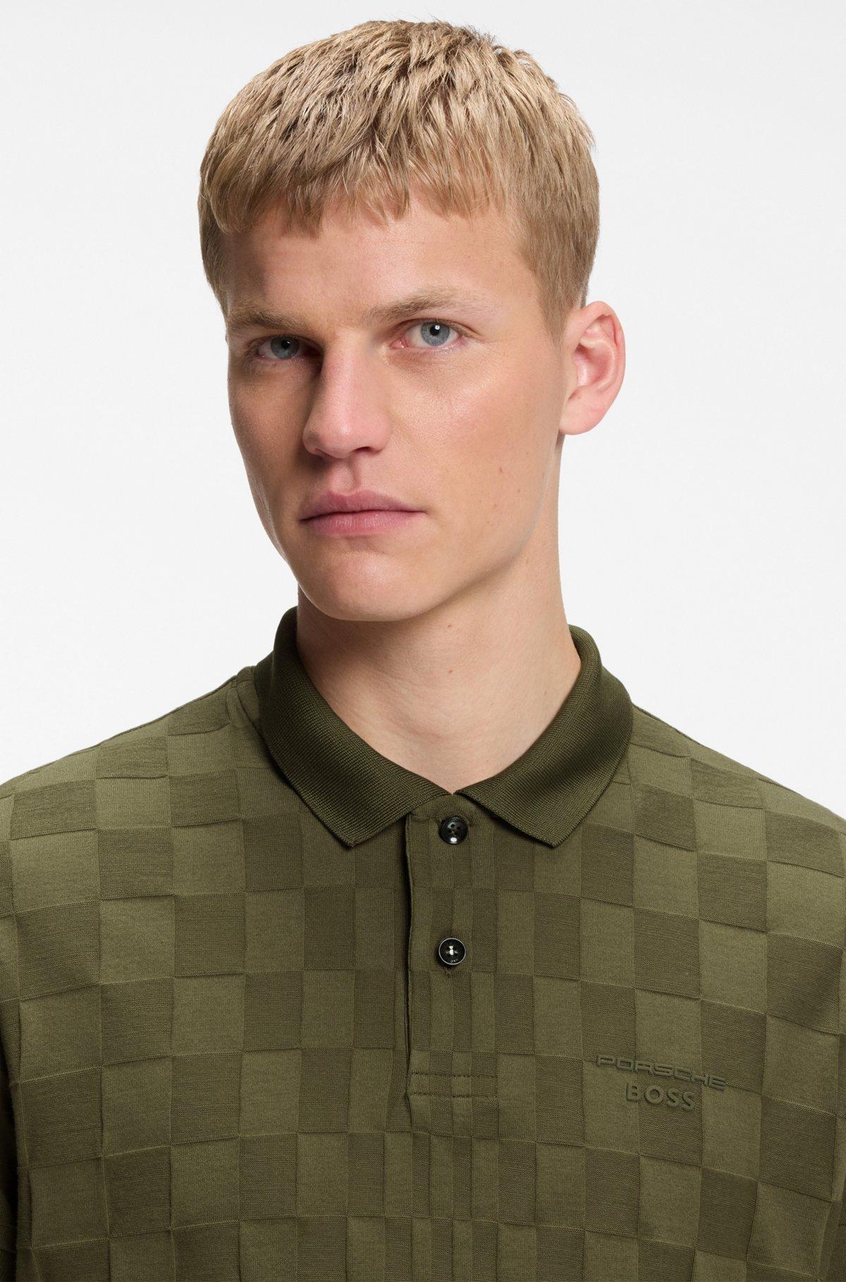 Porsche x BOSS polo shirt in jacquard-patterned cotton Product Image