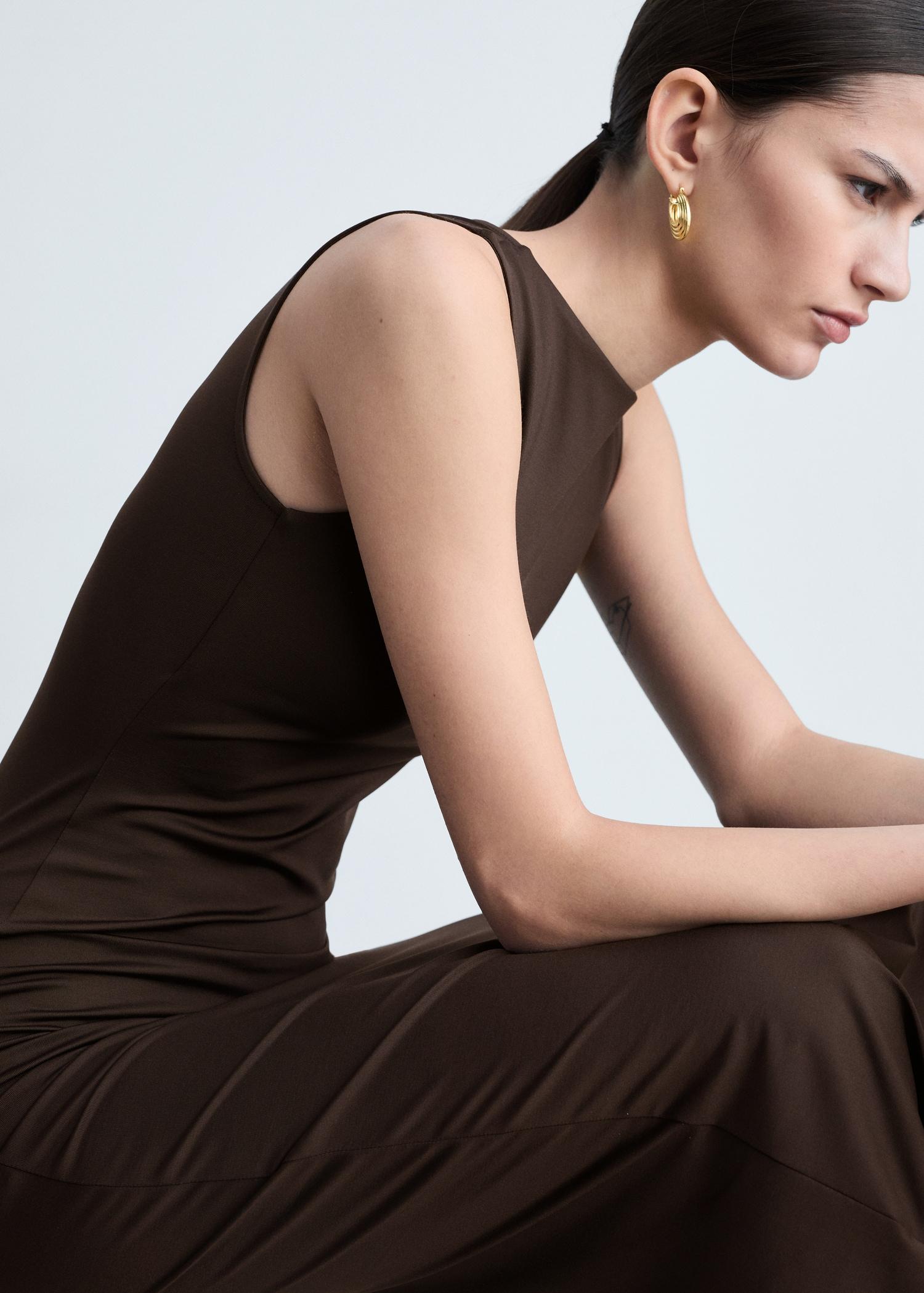 Long dress with back opening - Women | MANGO USA Product Image