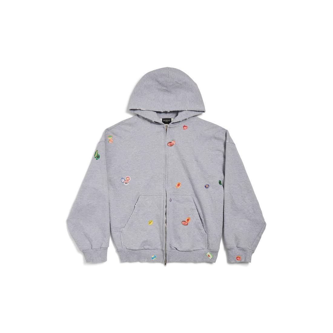 Women's Fruity Zip-up Hoodie Regular Fit in Grey Product Image