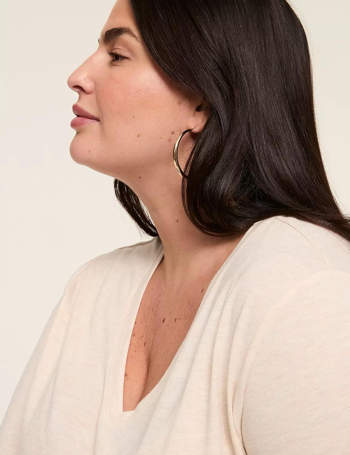 Shimmer V-Neck Tunic Tee Product Image