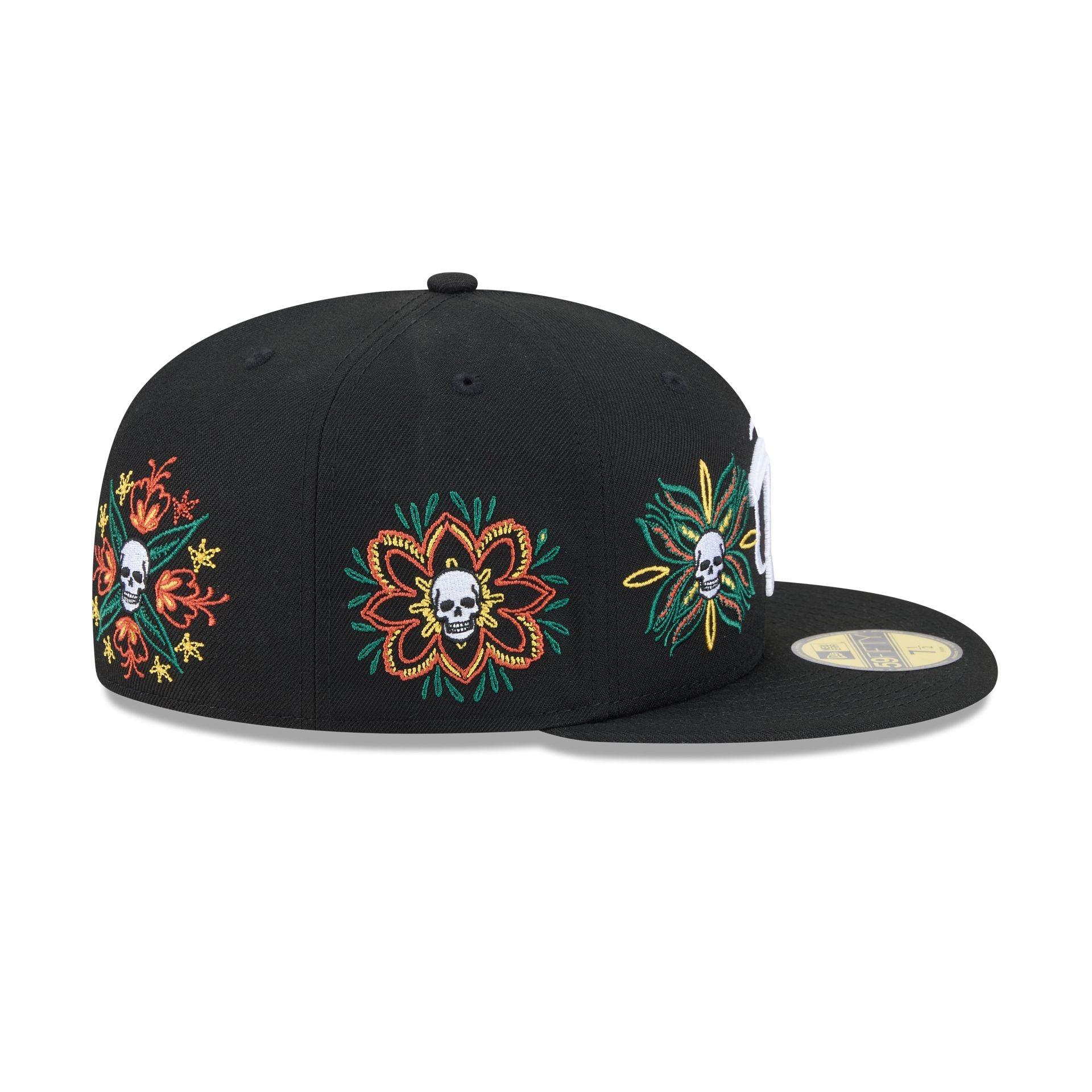Olmecas de Tabasco Day of the Dead Skull & Flowers 59FIFTY Fitted Hat Male Product Image