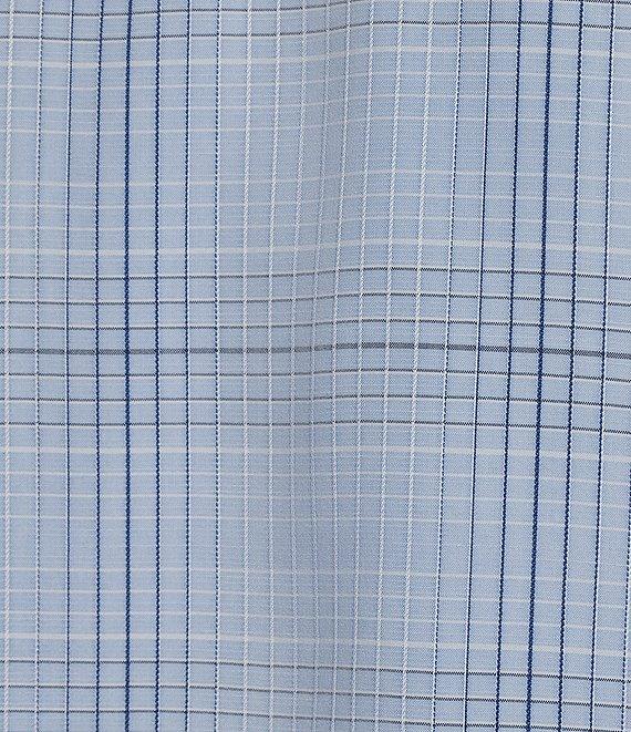 Roundtree & Yorke Short Sleeve Jacquard Plaid Sport Shirt Product Image