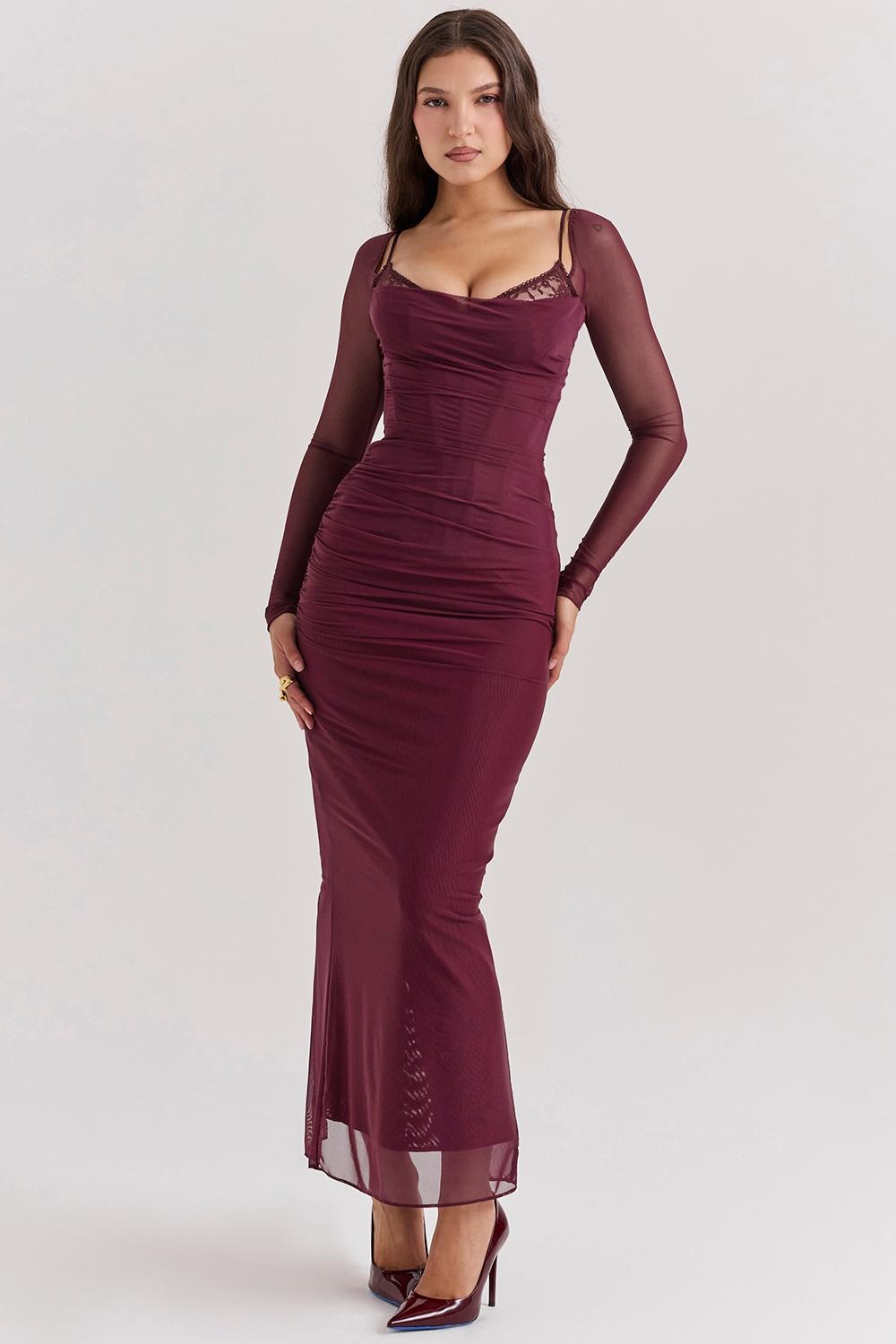 Katarina  wine maxi dress Product Image