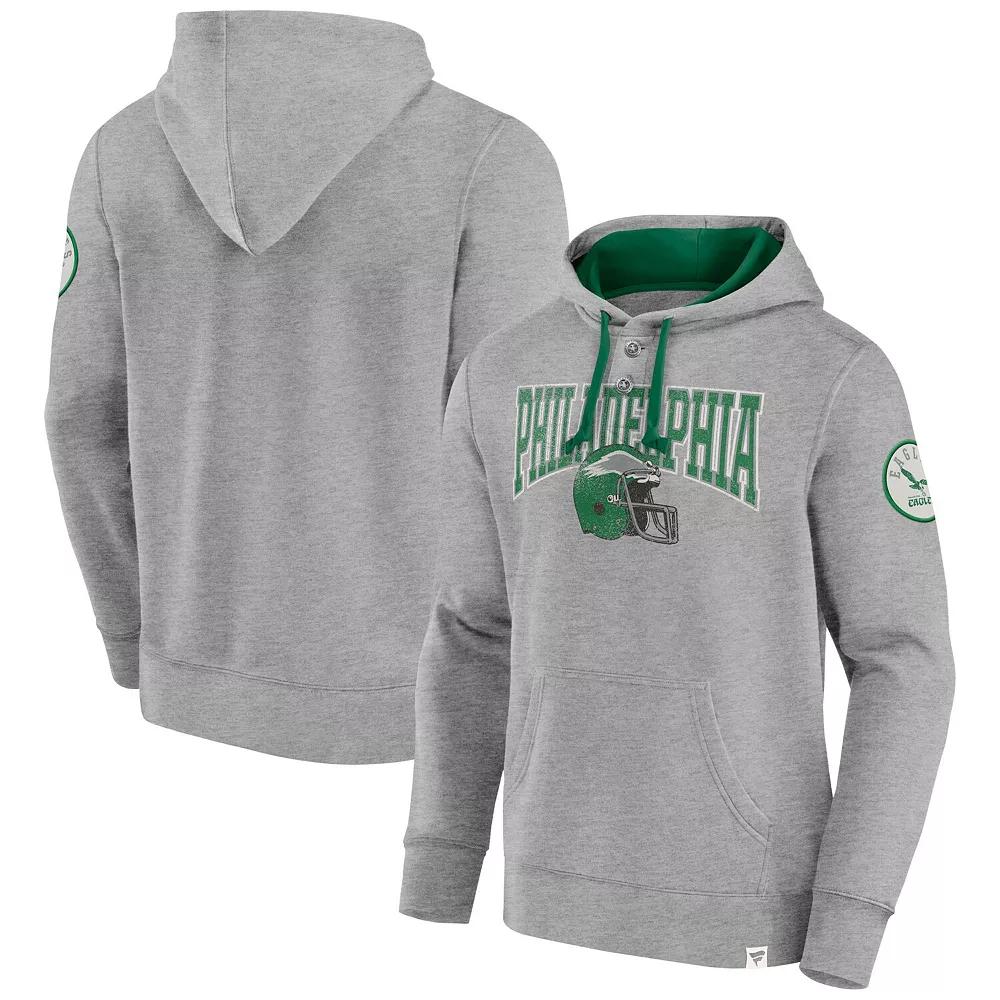 Men's Fanatics  Heather Gray Philadelphia Eagles Label Maker Pullover Hoodie, Size: Medium, Grey Product Image