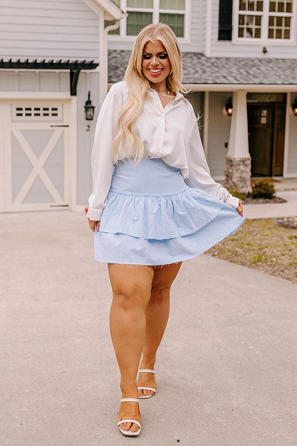 Exchanging Stories Skirt In Sky Blue Product Image