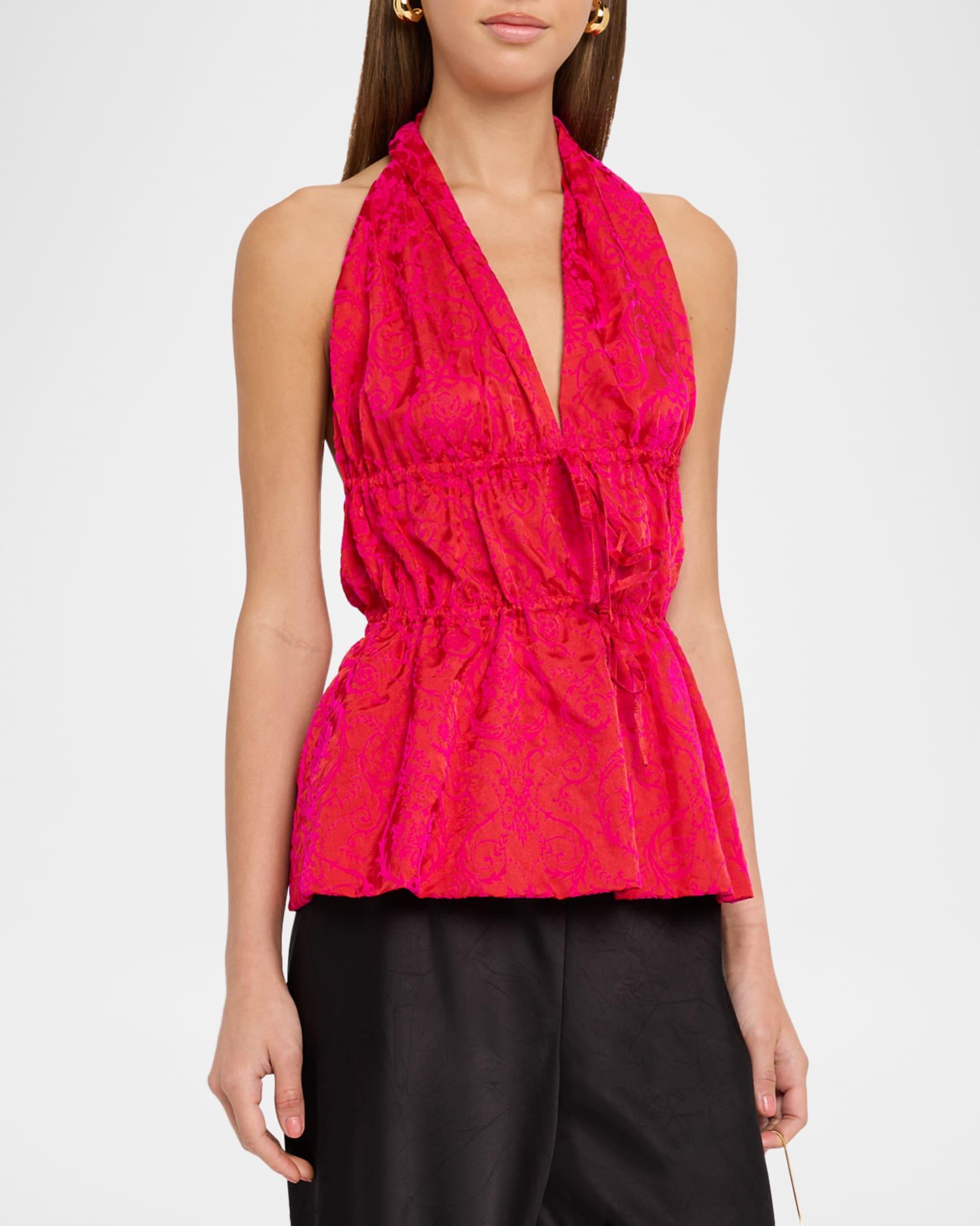 Ceana Striped Tie Halter Top Product Image