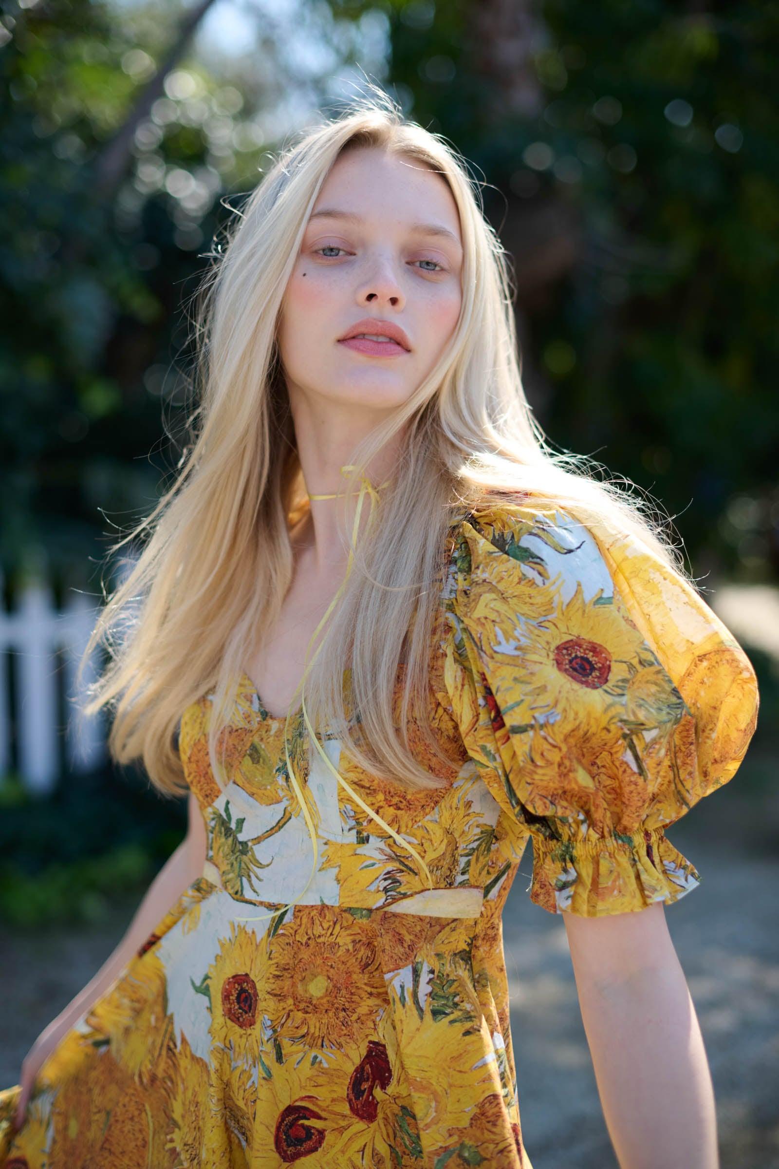 Sunflowers Tea Rose Dress Product Image