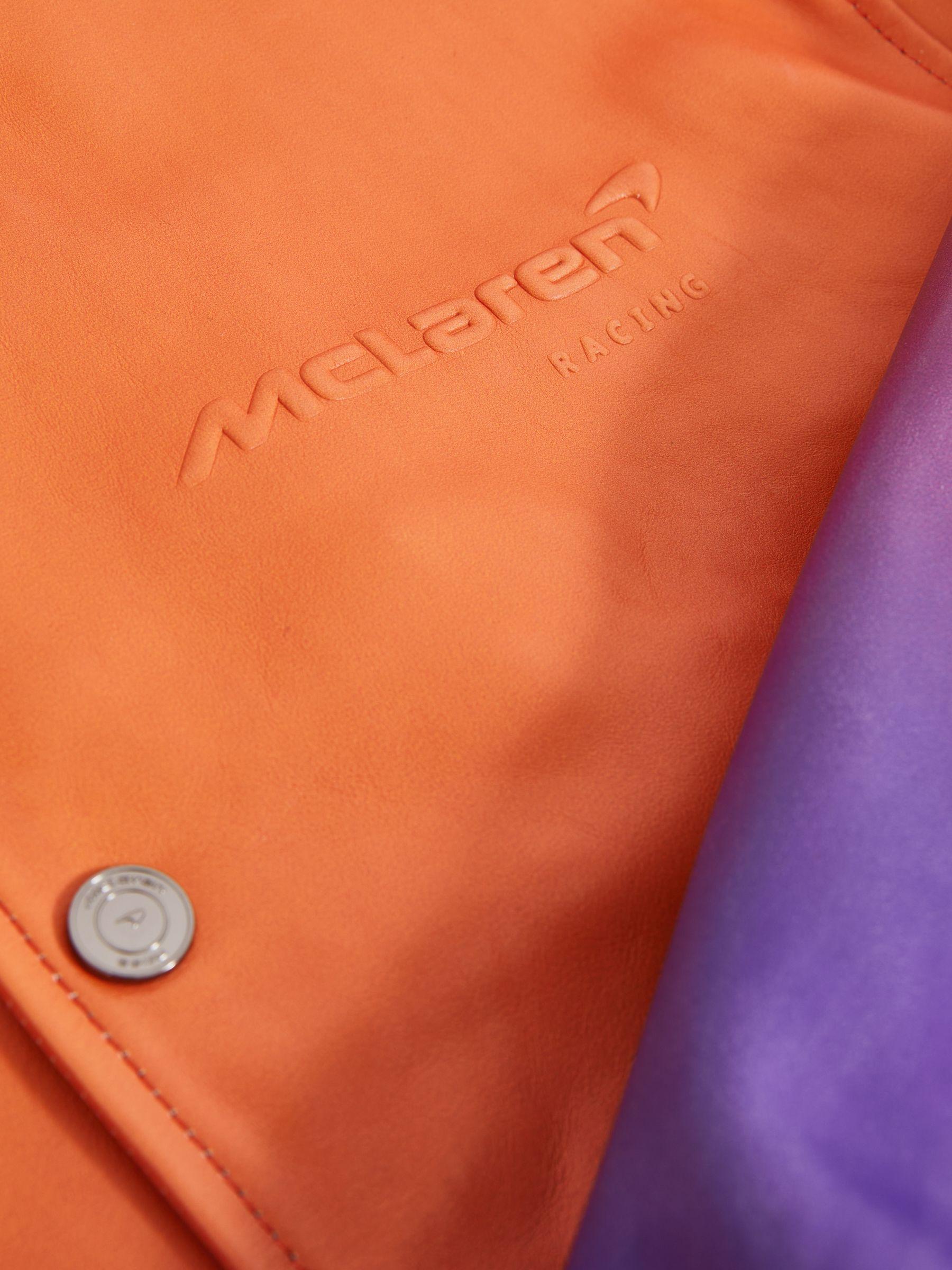 McLaren F1 Team Ombré Leather Jacket in Papaya Orange/Purple Product Image