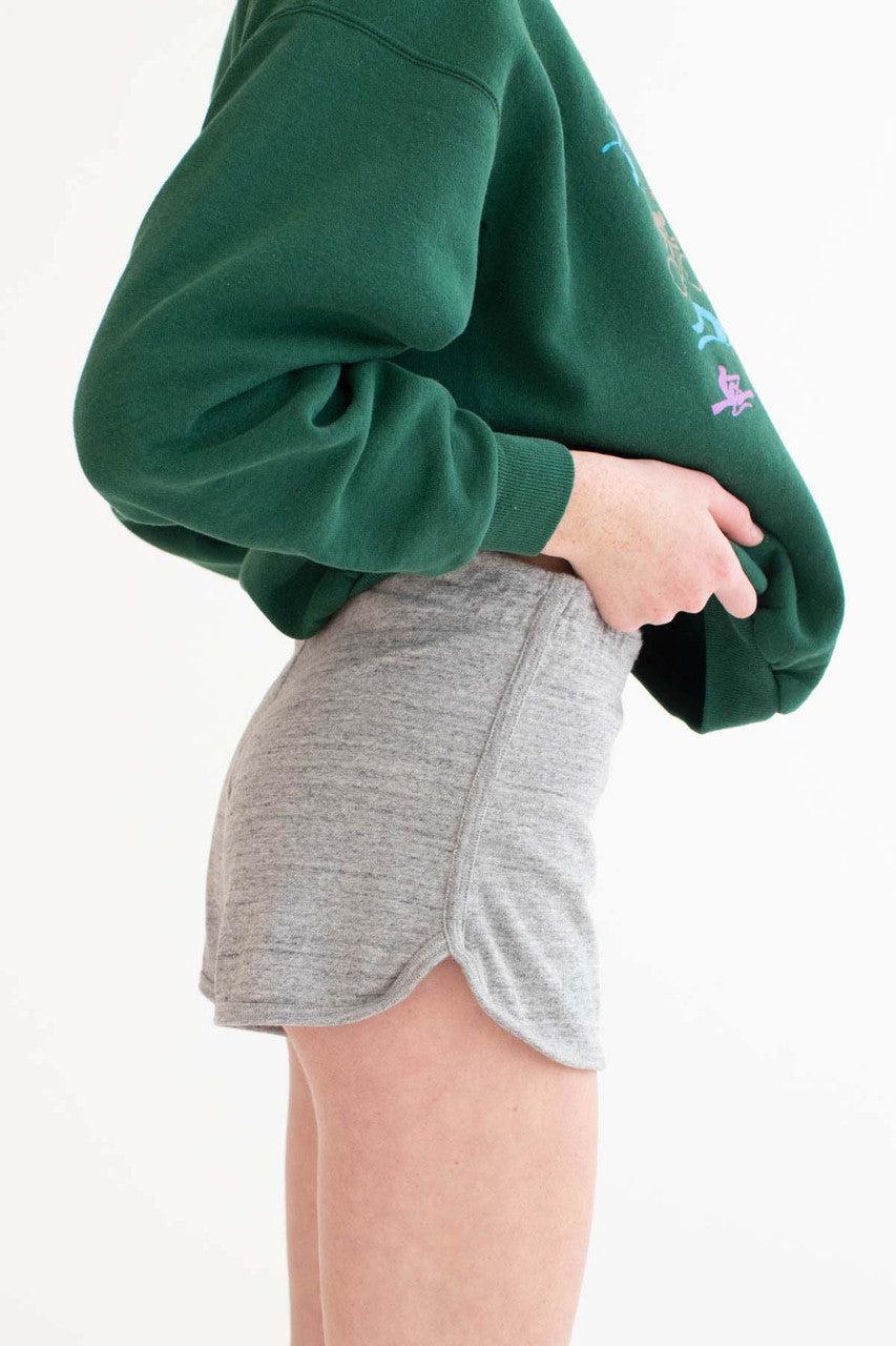 Heather Grey French Terry Dolphin Shorts Product Image